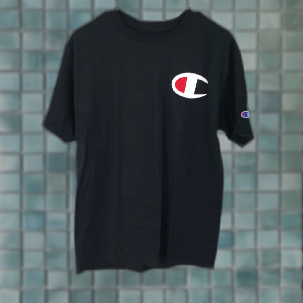 Champion VINTAGE Champion Men’s T-Shirt Short Sleeve Crew Neck Cotton Jersey Solid Logo Black Size Medium Size US M / EU 48-50 / 2 - 1 Thumbnail