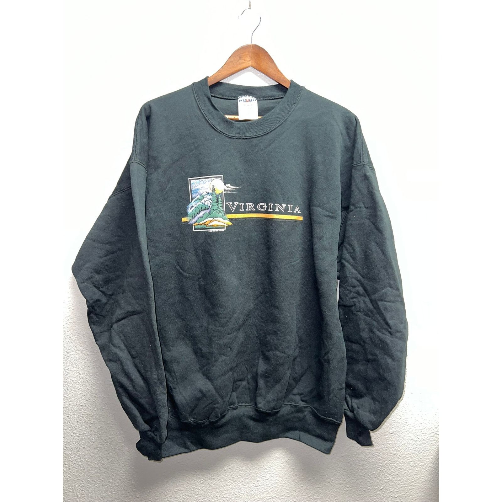 Jerzees Vintage Virginia Sweatshirt Crewneck Mountains Black USA 90s Size US XL / EU 56 / 4 - 1 Thumbnail