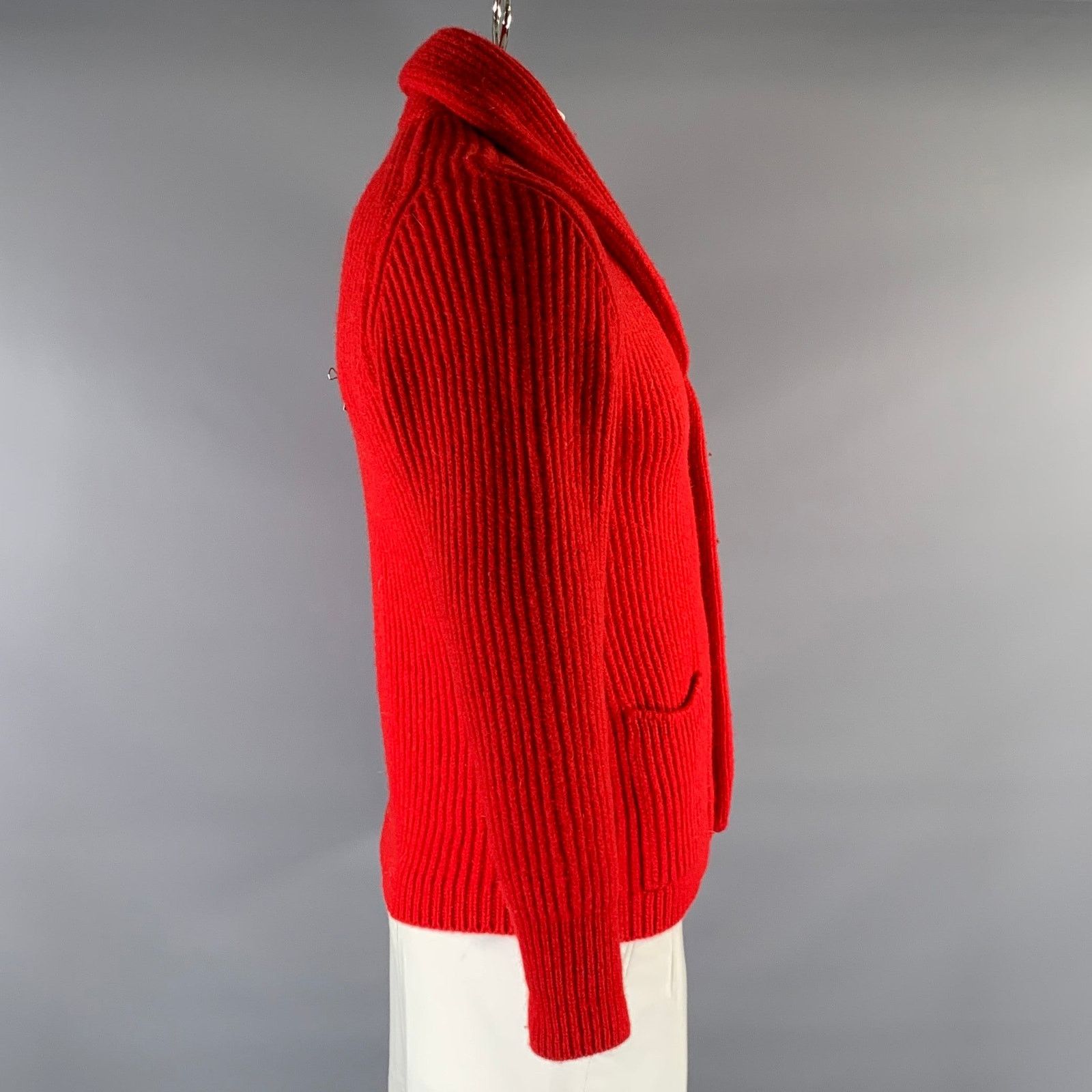 Pringle Of Scotland PRINGLE Size L Red Knit Wool Shawl Cardigan Size US L / EU 52-54 / 3 - 2 Thumbnail