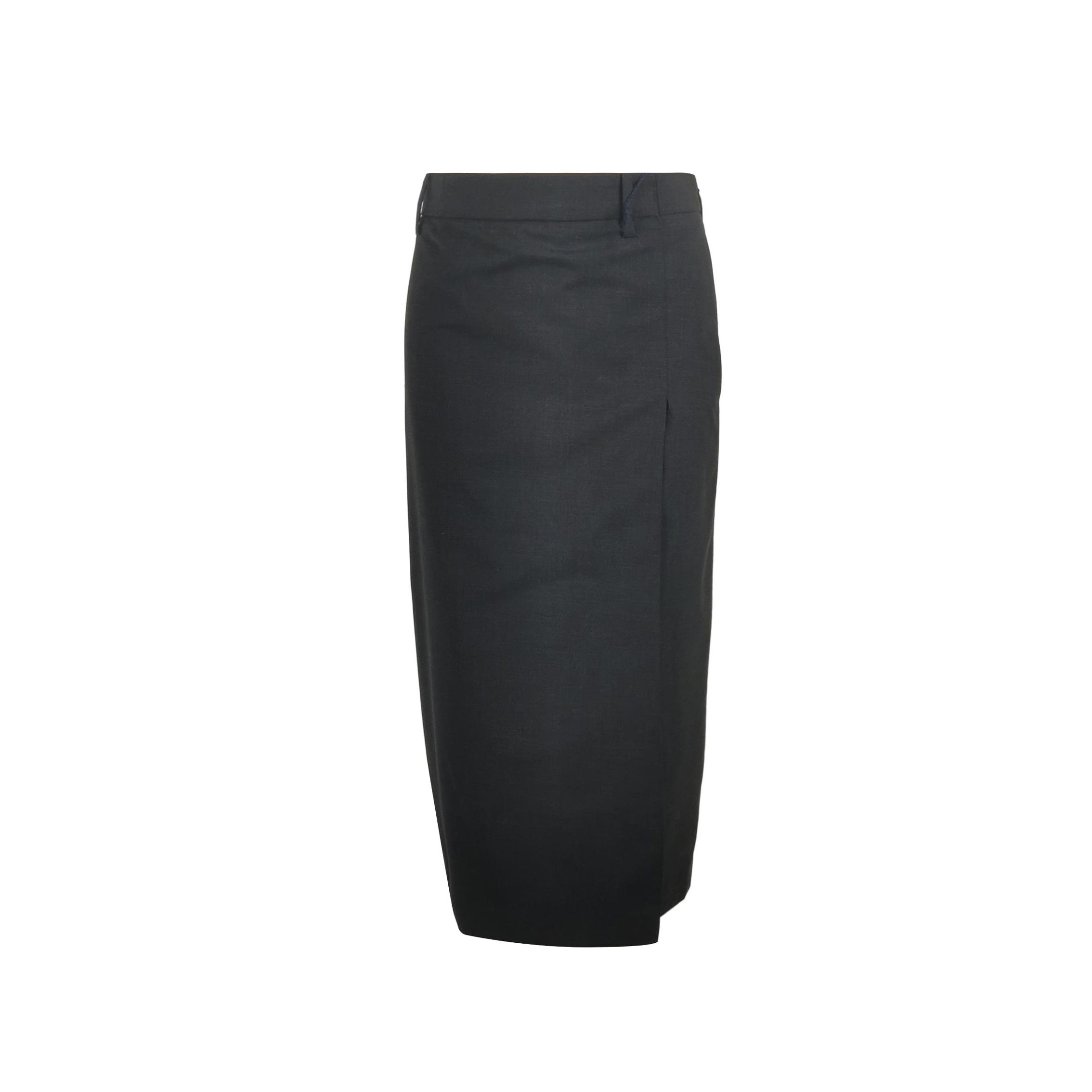 Prada Prada Wool Solid Midi Skirt Size 40 - dmc Size 40" / US 18 - 1 Thumbnail