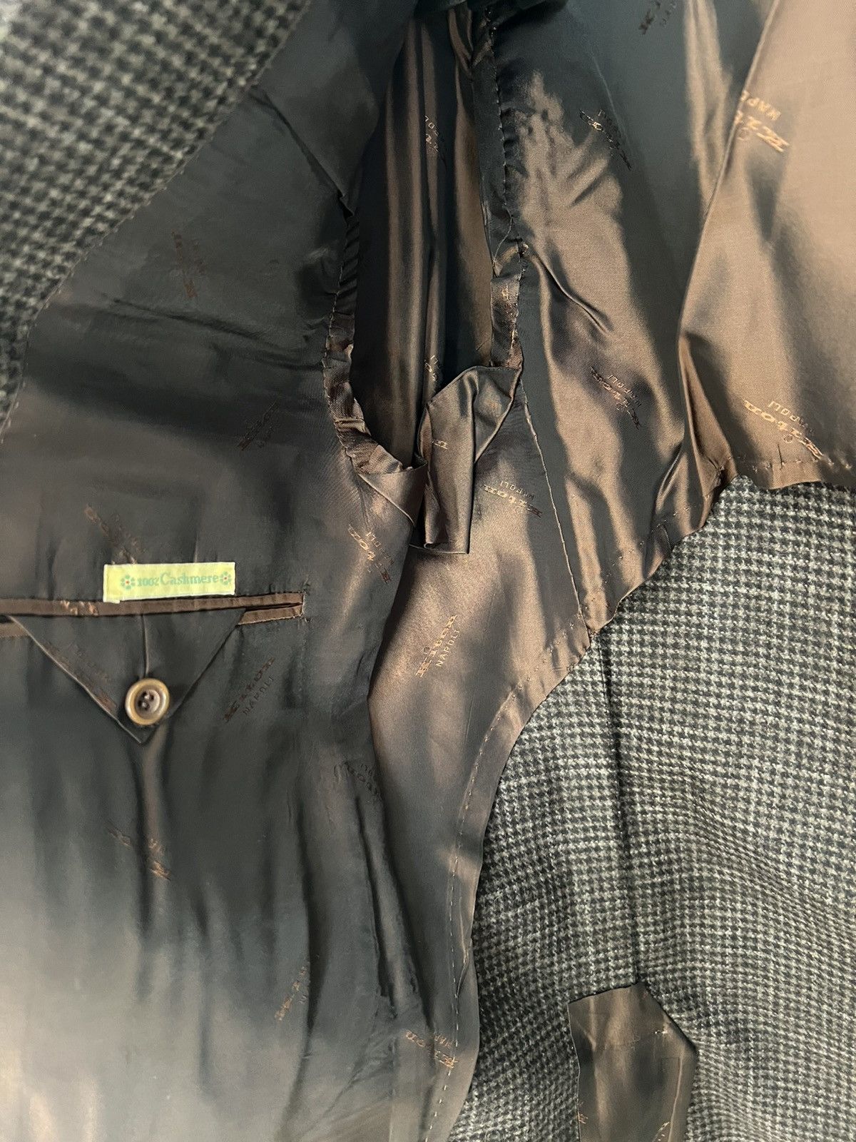 Barneys New York × Kiton Kiton Brown Houndstooth Cashmere Blazer Size 44R US / 54R Size 44R - 4 Thumbnail