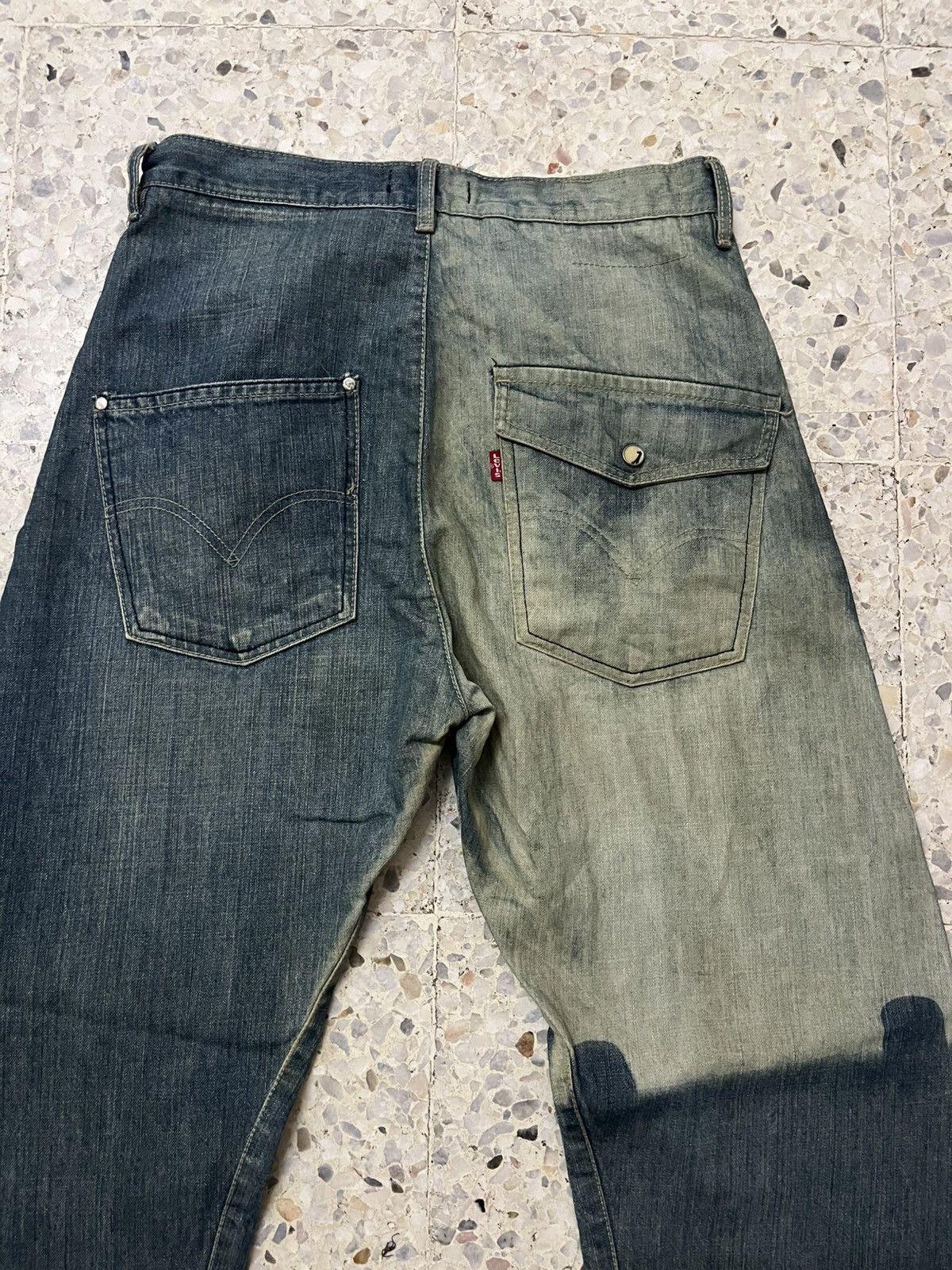 Levi's Vintage Clothing RARE LEVI’S ENGINEERED JEANS ASYMMETRICAL 2-TONE REWORKED Size US 32 / EU 48 - 9 Thumbnail