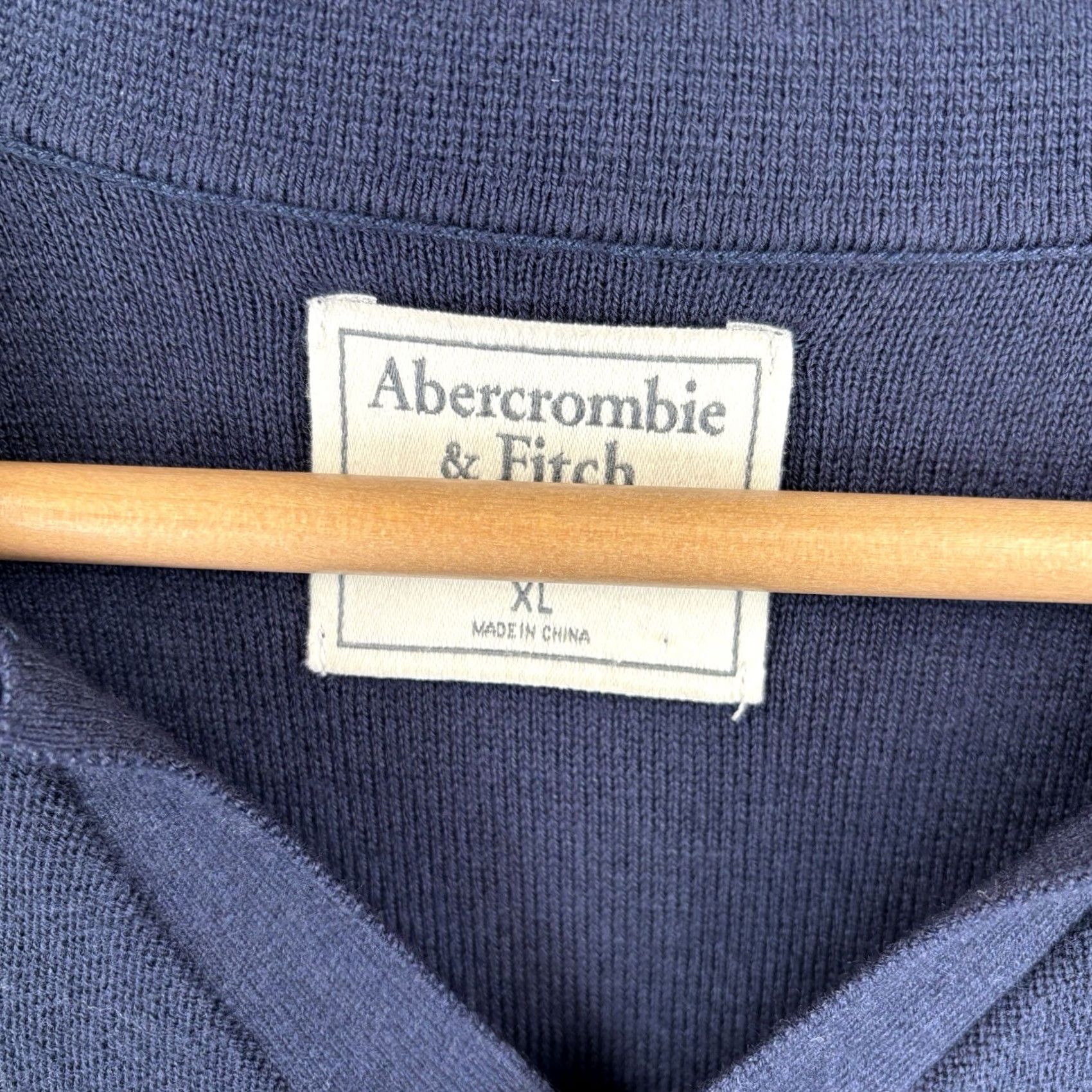 Abercrombie & Fitch Abercrombie & Fitch Polo Shirt Mens XL Navy Stripe Knit Johnny Collar Sweater Size US XL / EU 56 / 4 - 3 Thumbnail