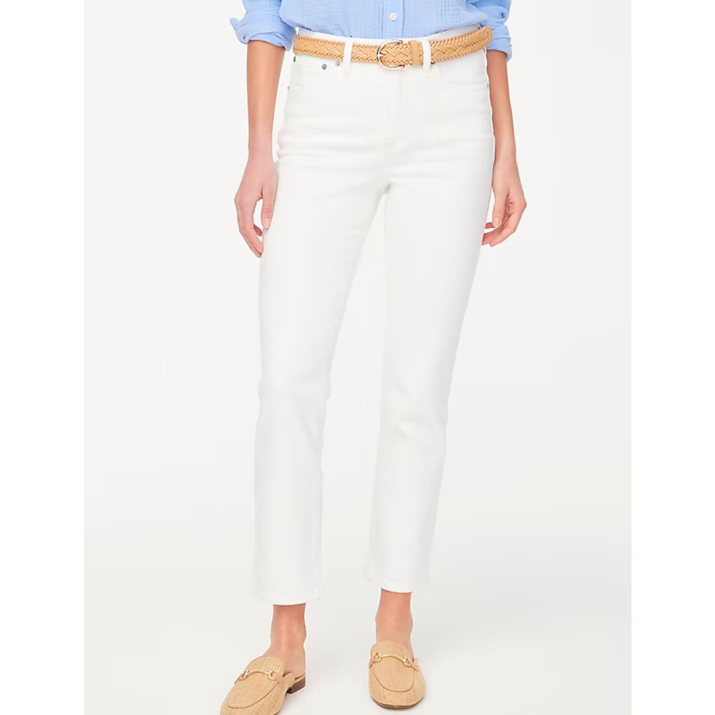 J.Crew NWT J.Crew Straight White Jean In All Day Stretchy Size 32 Size 32" / US 10 / IT 46 - 1 Thumbnail