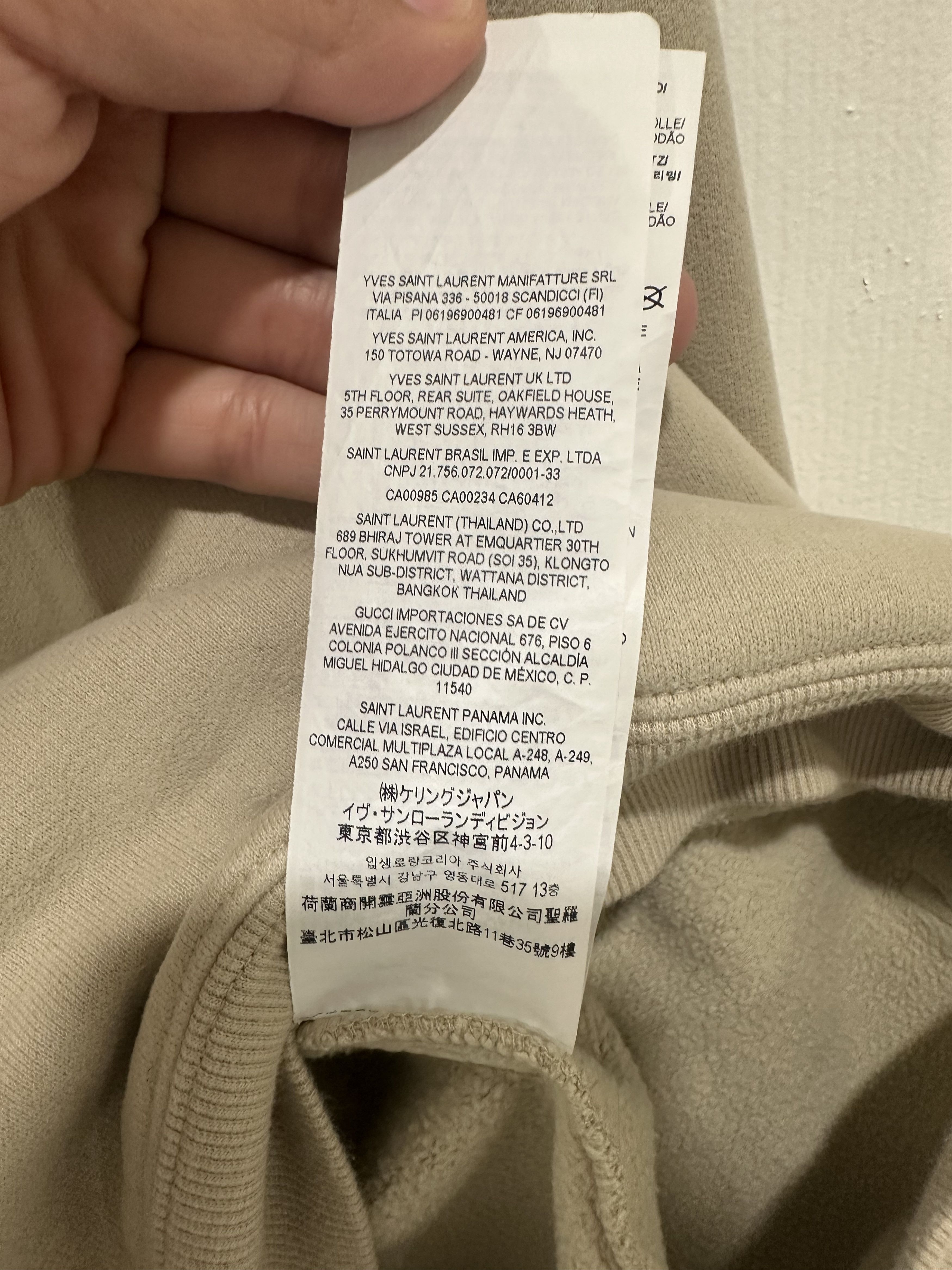 Yves Saint Laurent Painted Logo Print Hooded Sweatshirt Beige Size US L / EU 52-54 / 3 - 4 Thumbnail