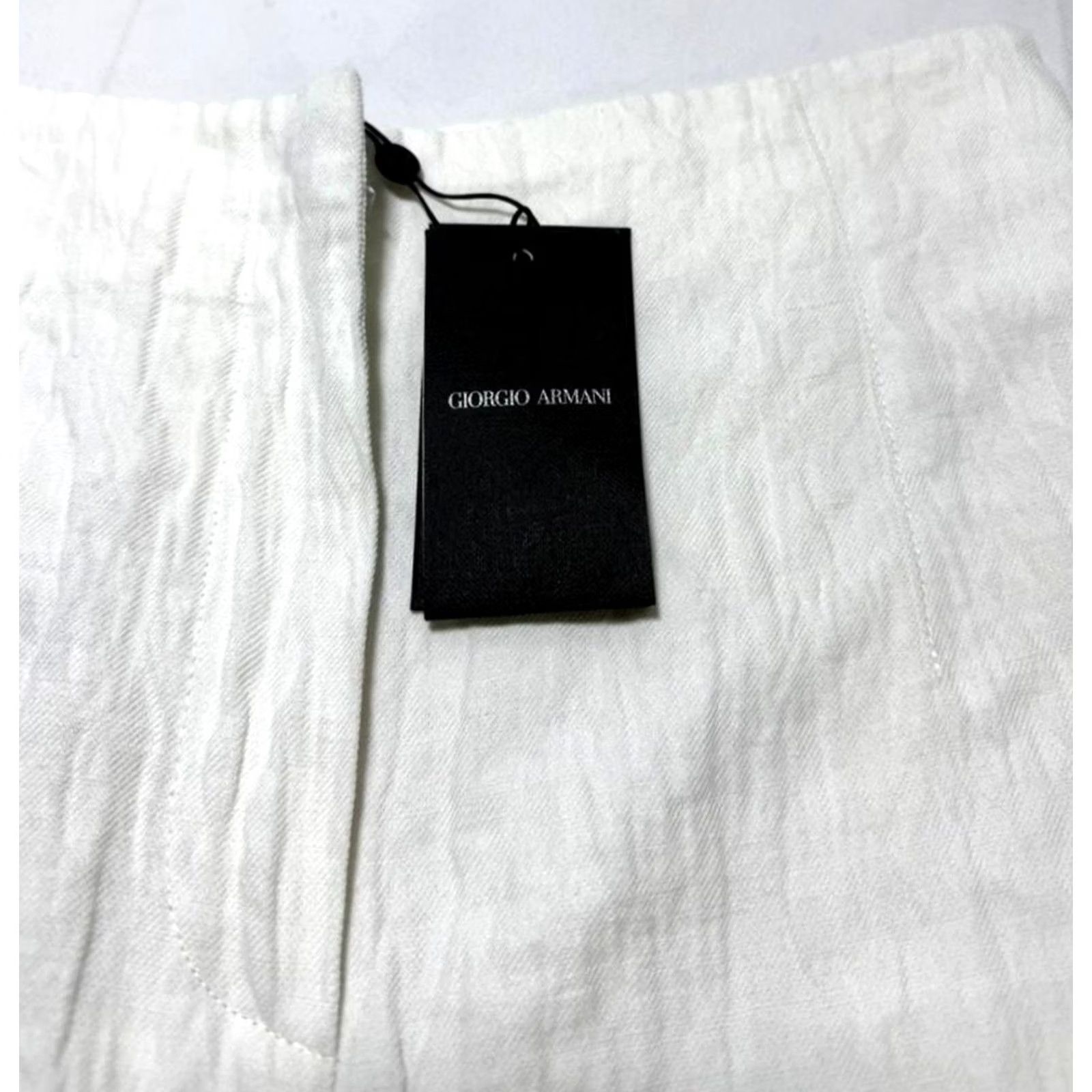 Giorgio Armani Giorgio Armani Bnwt White Linen-Blend Wide-Leg Pants 42 Women Pants Size 28" / US 6 / IT 42 - 2 Thumbnail