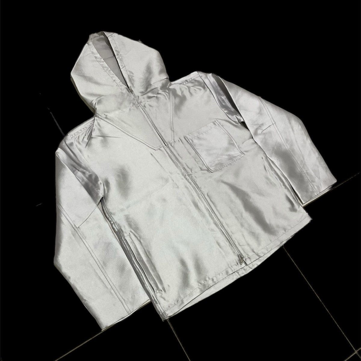 Celine Celine Silver Shimmer Hooded Jacket Size US M / EU 48-50 / 2 - 3 Thumbnail