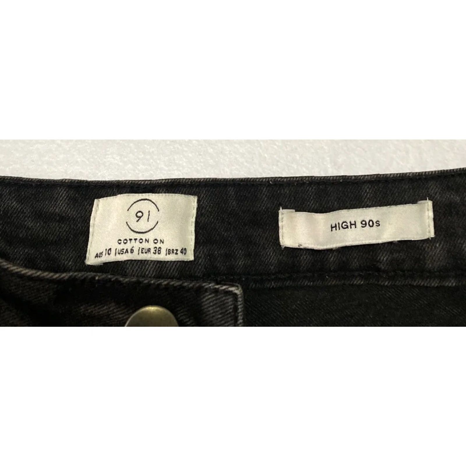 Express EXPRESS 91 Jeans Womens Size 6 High Rise Skinny Black Stretch Denim Distressed Zip Closure 25in Inseam Size 28" / US 6 / IT 42 - 4 Thumbnail