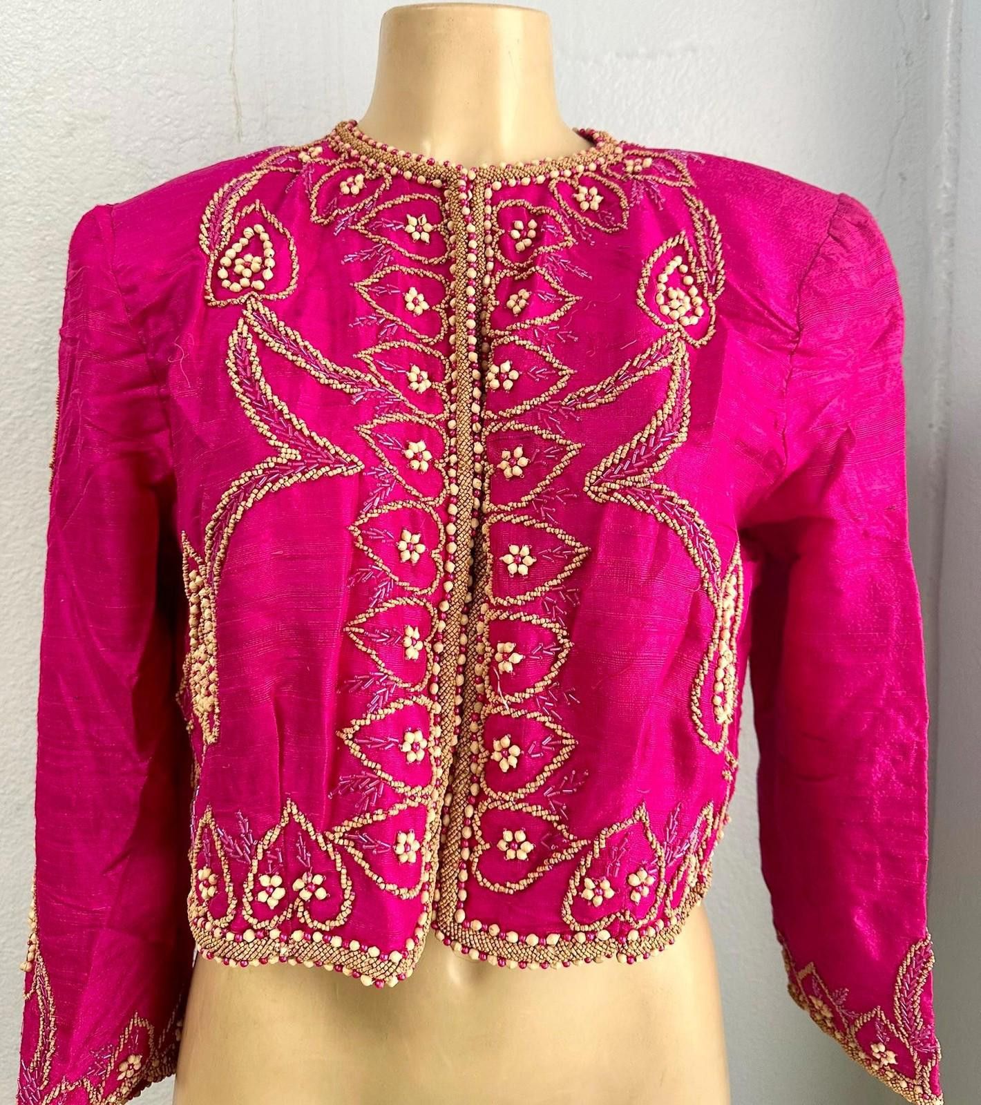 Designer Beaded Bolero Jacket Pink Size 8 only Size M / US 6-8 / IT 42-44 - 1 Preview