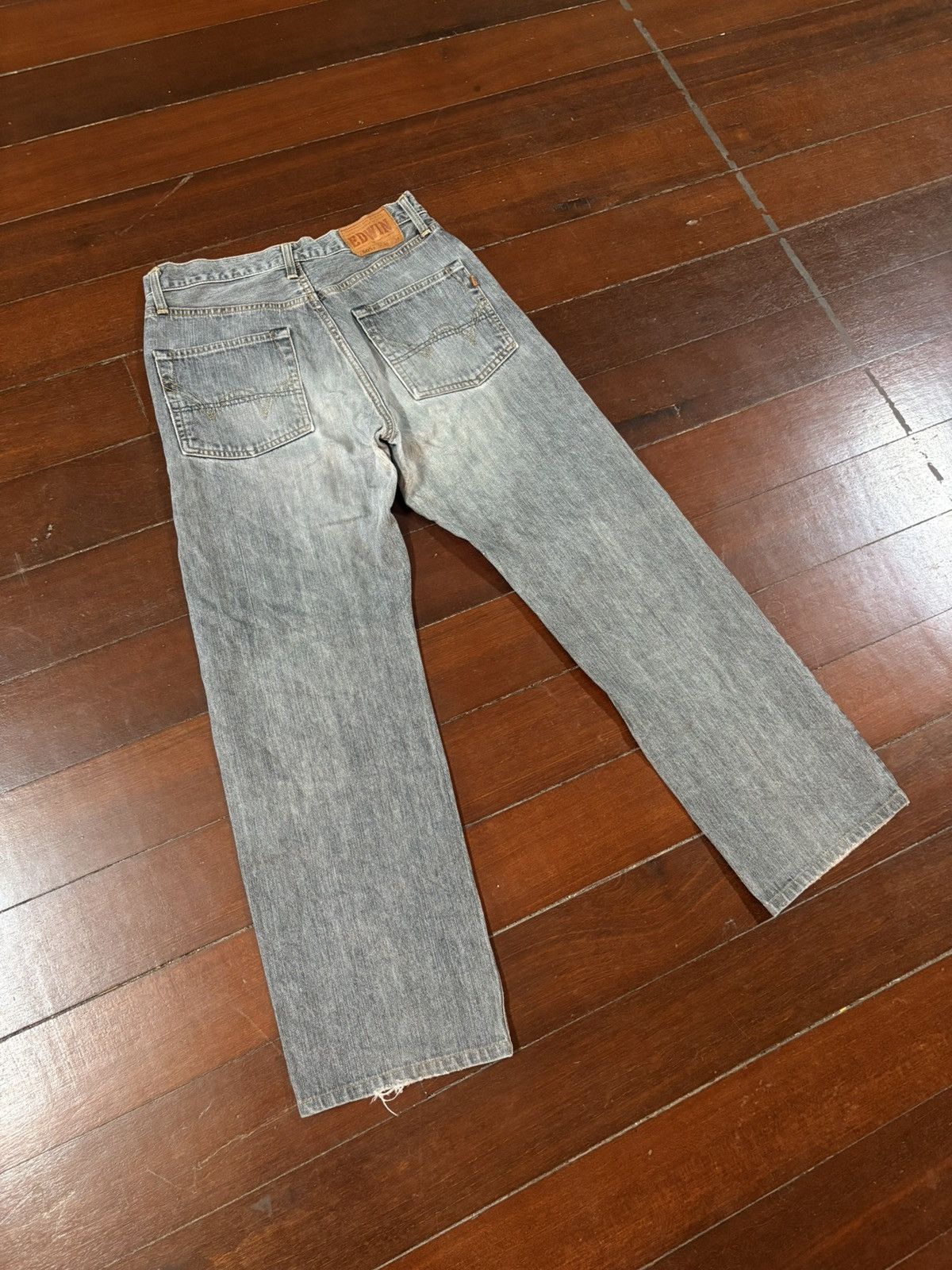 Edwin Vtg Edwin 505Z Selvedge Mudwash Distressed Denim Jeans baggy Size US 32 / EU 48 - 9 Thumbnail