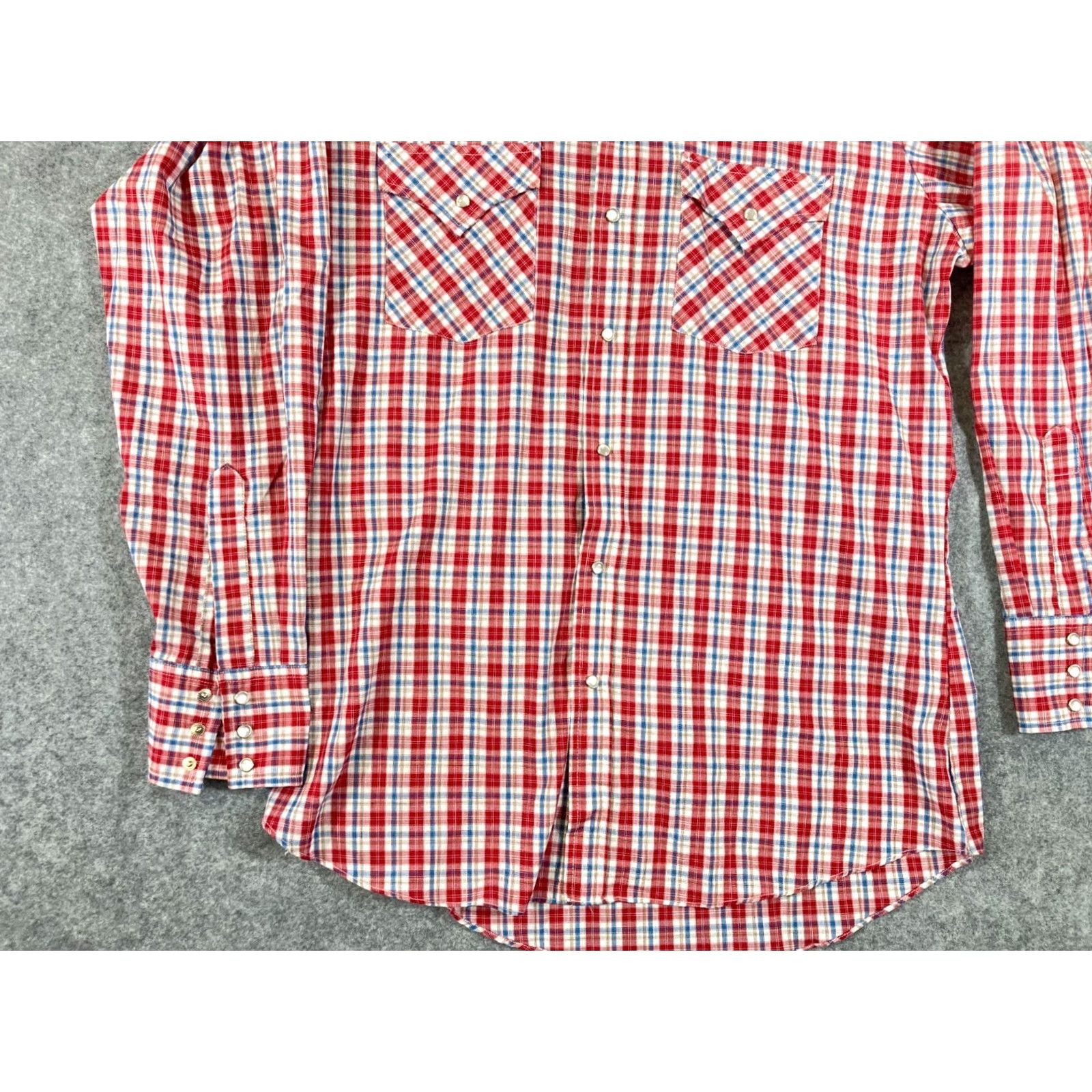 Vintage Ely Cattleman Western Shirt Mens M Red Blue Plaid Pearl Snap Long Sleeve Pockets Shirt Size US M / EU 48-50 / 2 - 4 Thumbnail