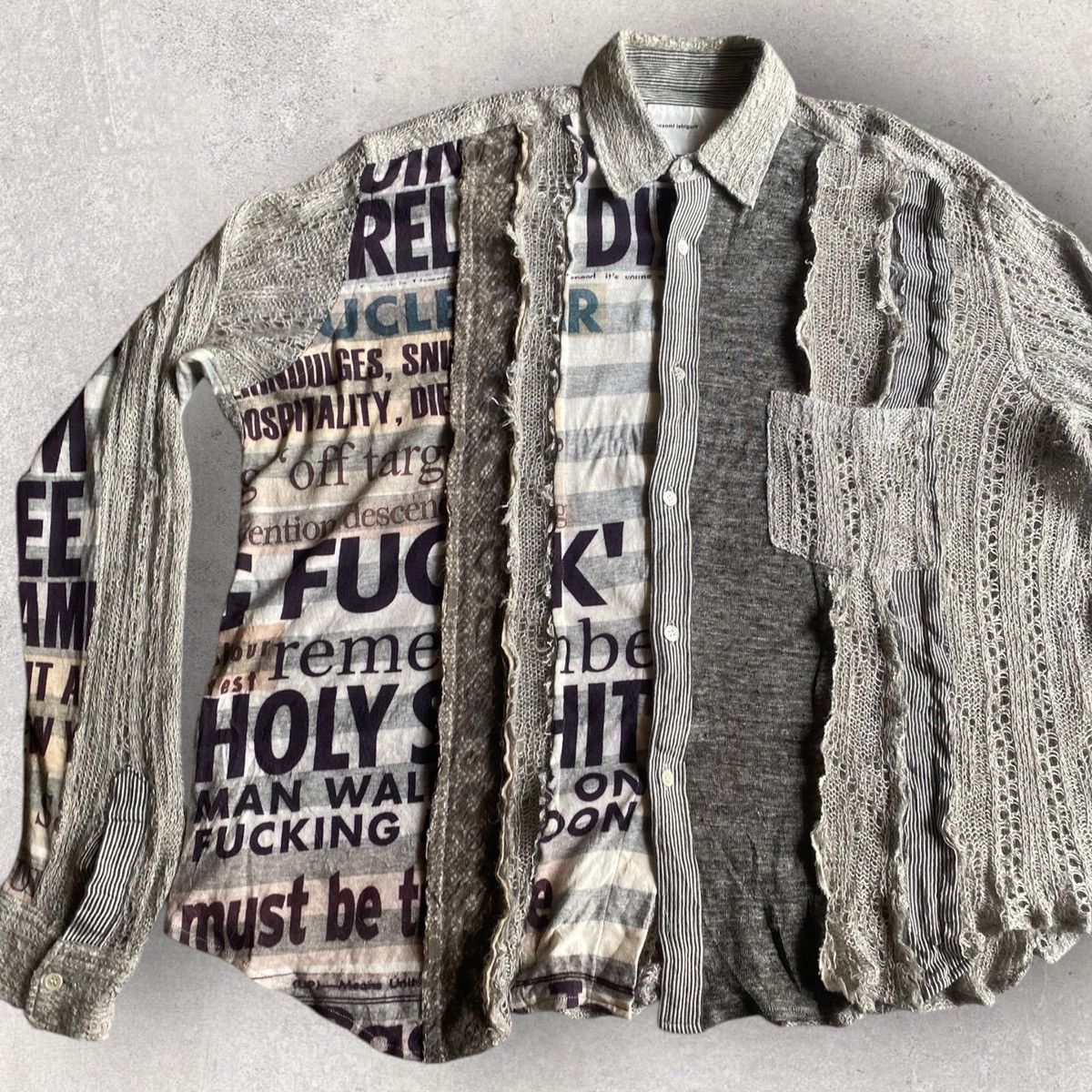Nozomi Ishiguro × Seditionaries Cut And Sew 8 Part Mohair Oversize Shirt Size US L / EU 52-54 / 3 - 3 Thumbnail