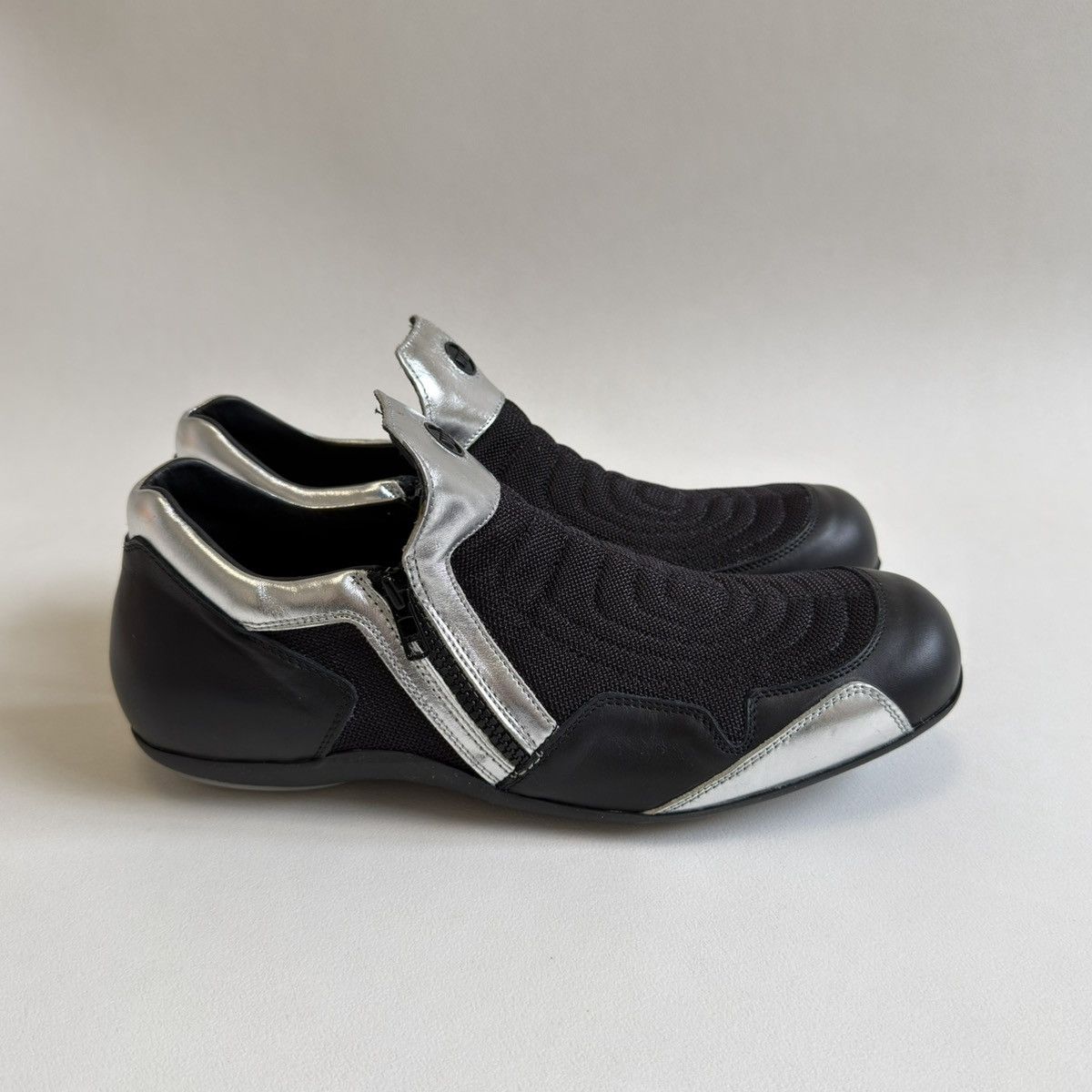 Walter Van Beirendonck 1990s Black/Silver Moto Tech Sneakers Size US 10 / EU 43 - 2 Thumbnail