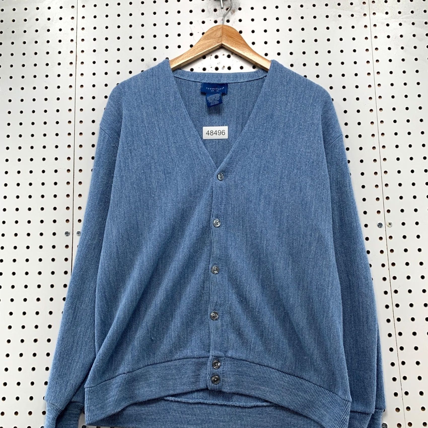Vintage VINTAGE Towncraft Cardigan Sweater Mens Medium Blue 90s Acrylic Made in USA Size US M / EU 48-50 / 2 - 3 Thumbnail