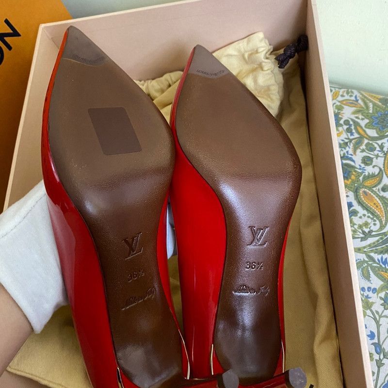 Louis Vuitton Louis Vuitton Red Patent Leather High Heels Size US 6 / IT 36 - 4 Thumbnail