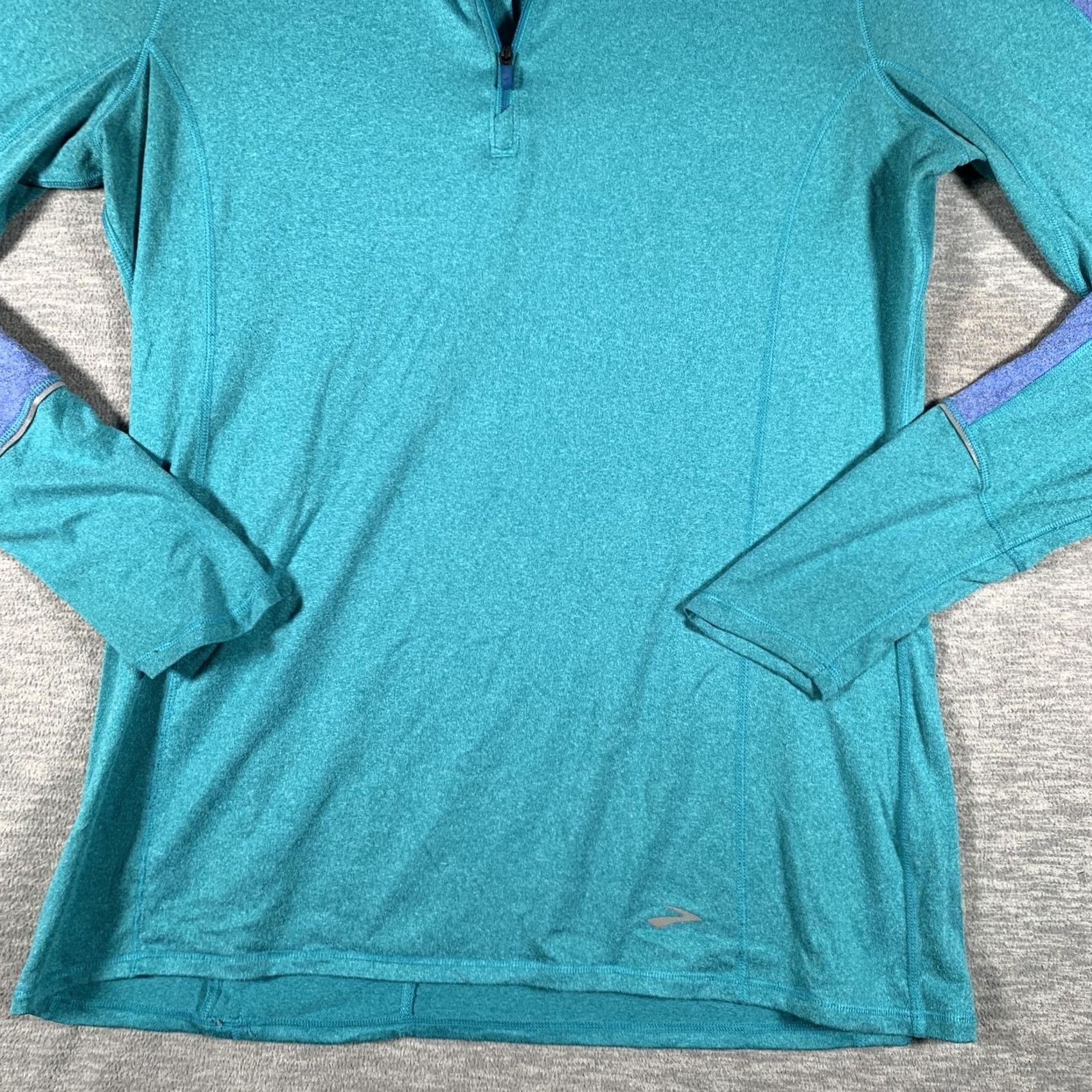 Brooks Brooks Equilibrium Pullover Womens Large Blue 1/4 Zip Running Long Sleeve Top Size L / US 10 / IT 46 - 3 Thumbnail