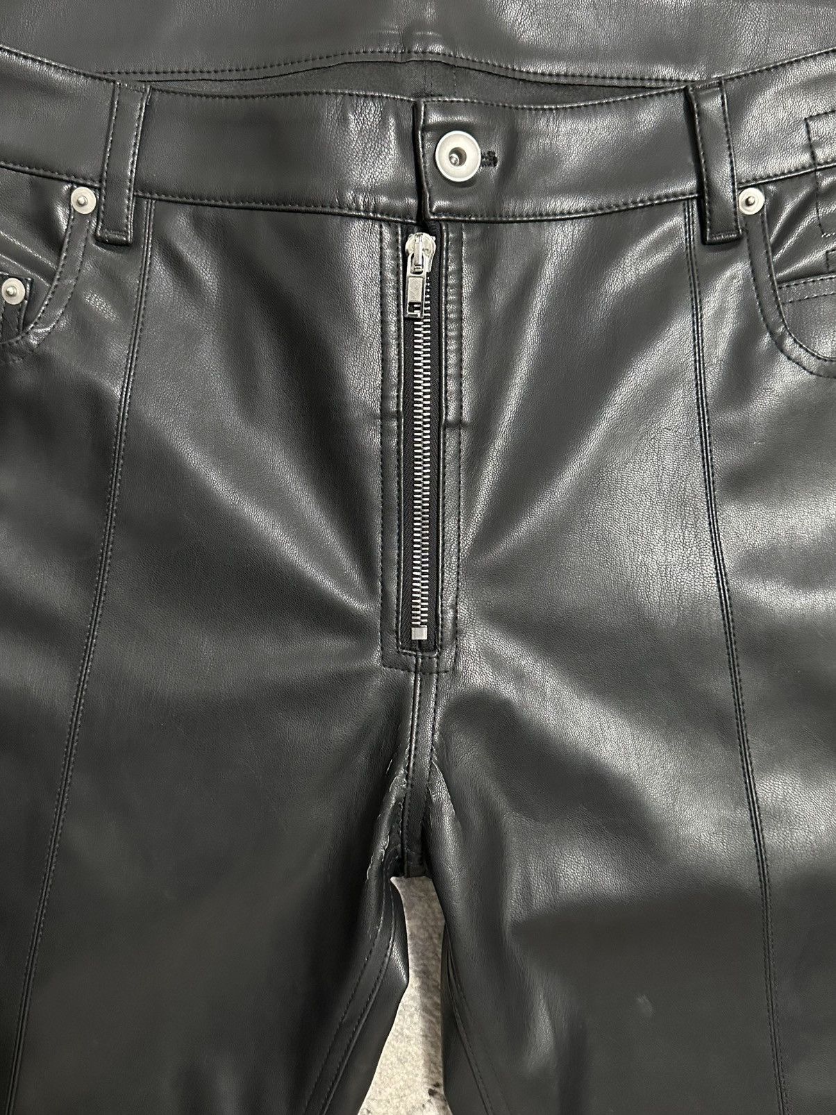 Rick Owens Tyrone Slit Cut Leather Pants