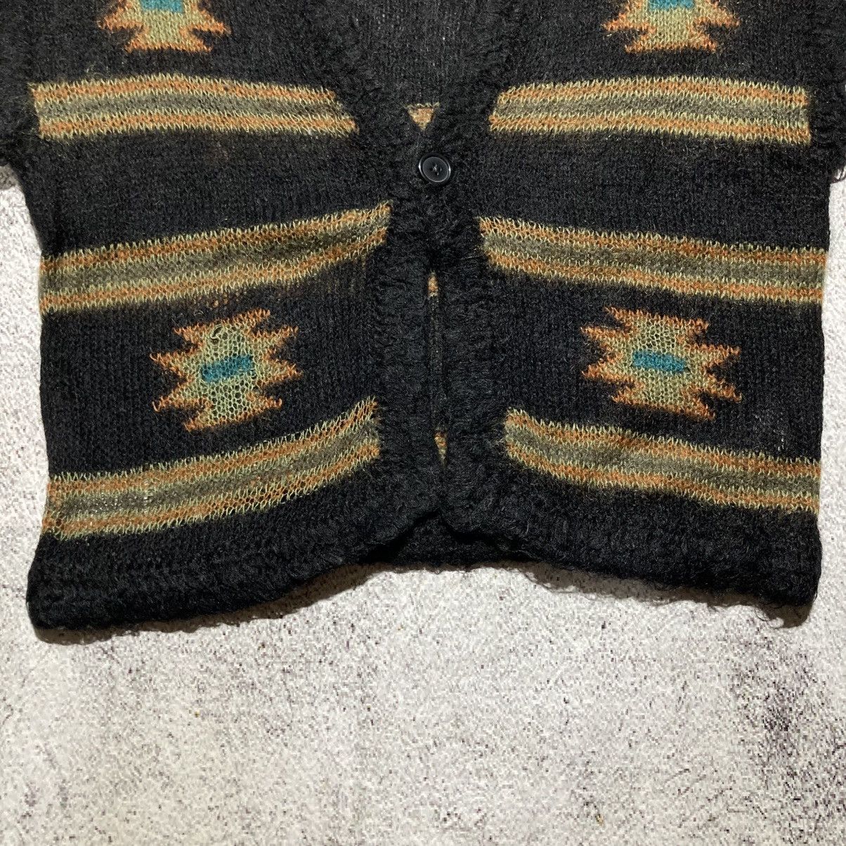 Japanese Brand 2000s Chamois Navajo Motif Mohair Wool Knit Vest Black Size US L / EU 52-54 / 3 - 6 Thumbnail