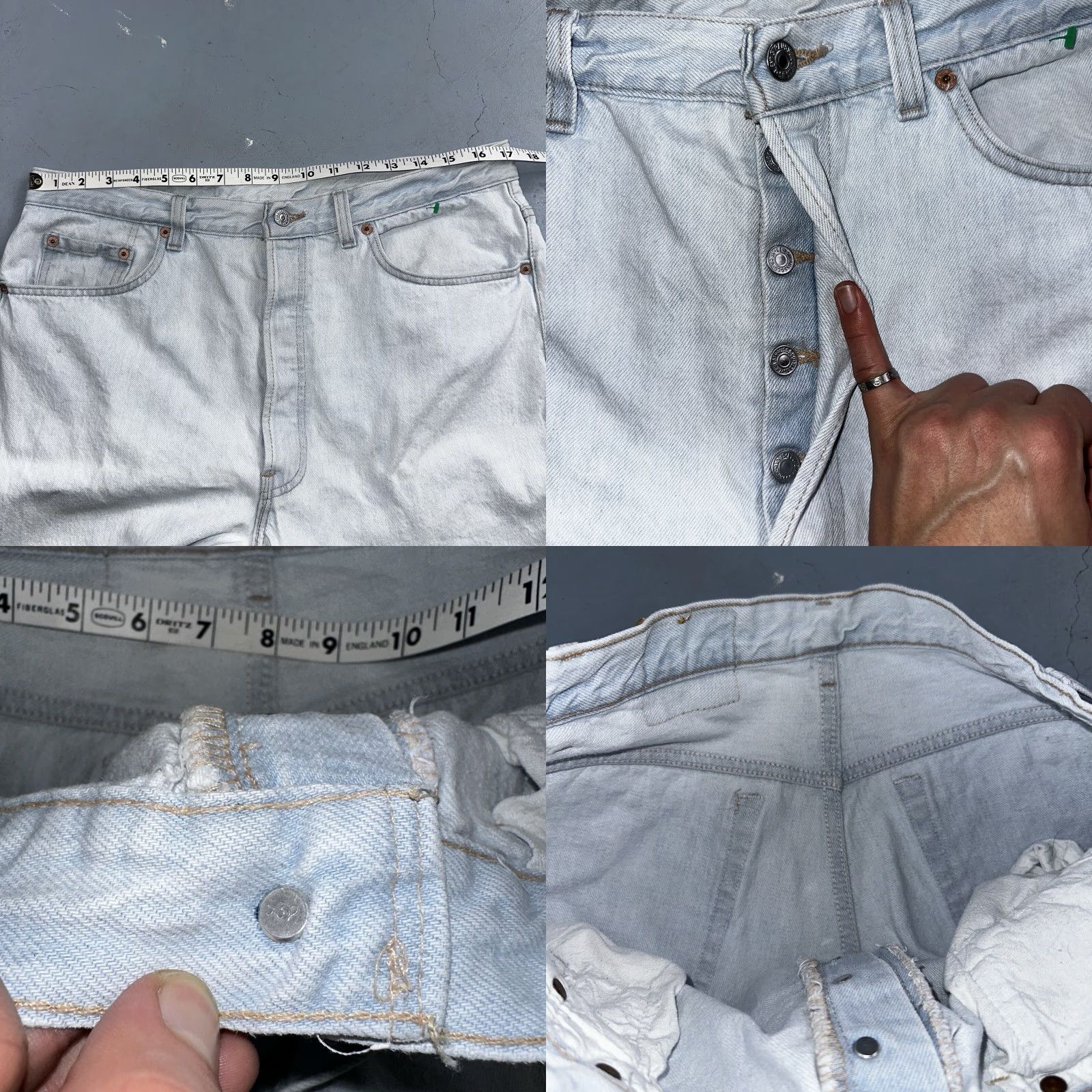 Levi's VINTAGE Levi's 501 Jeans Men Regular Fit Straight Leg 38x30 90s USA Light Wash Cotton Denim Size US 38 / EU 54 - 8 Thumbnail