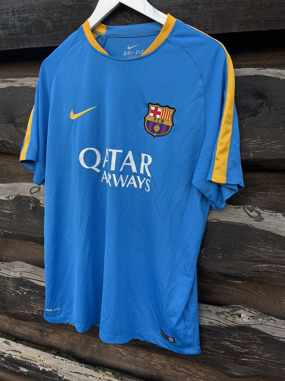 Nike 2015 Nike Barcelona blue soccer jersey Size US XL / EU 56 / 4 - 2 Thumbnail
