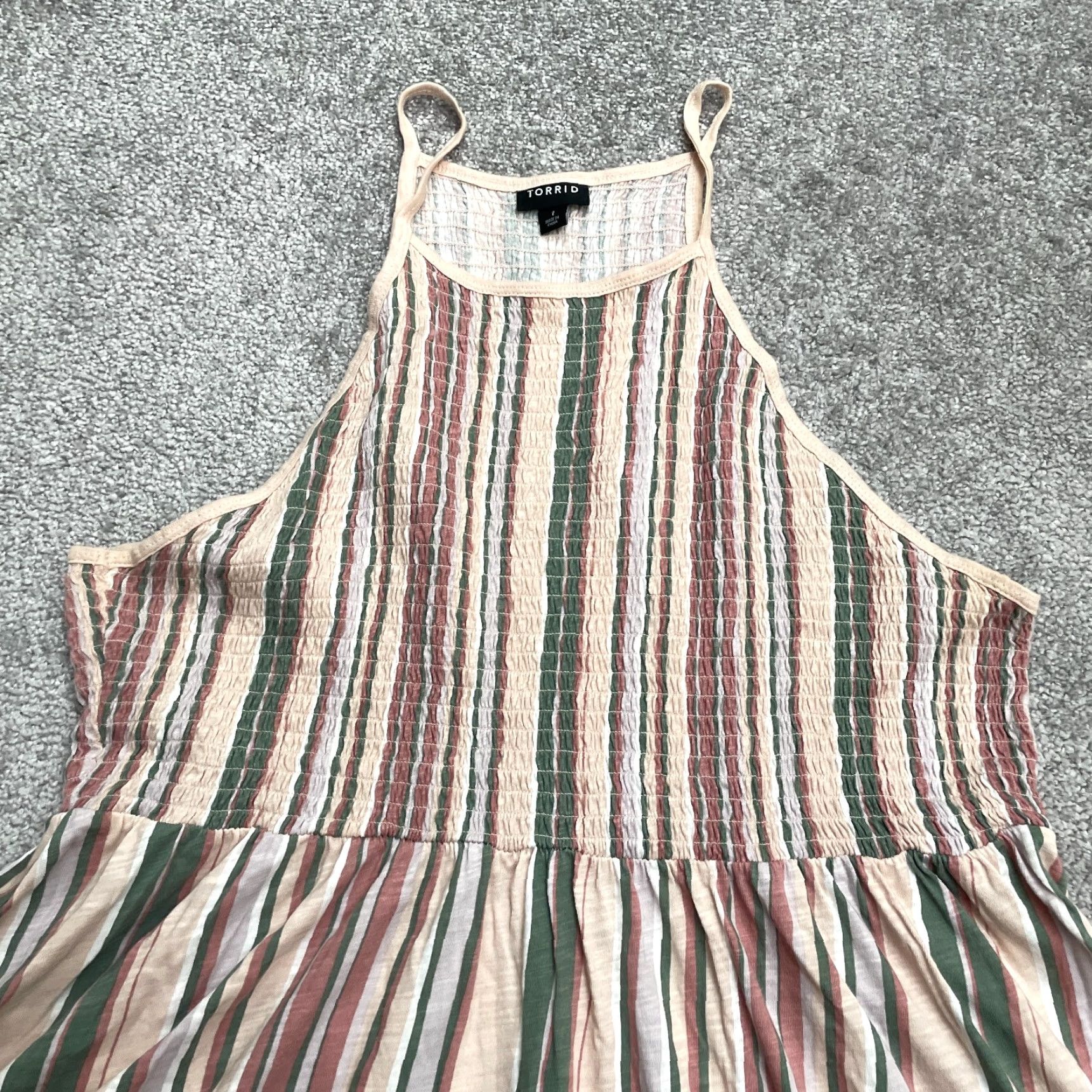 Torrid Torrid Tank Top Halter Tunic Women 1X Multicolor Striped Beach Casual Knit Cotton Blend Sleeveless Size XL / US 12-14 / IT 48-50 - 4 Thumbnail