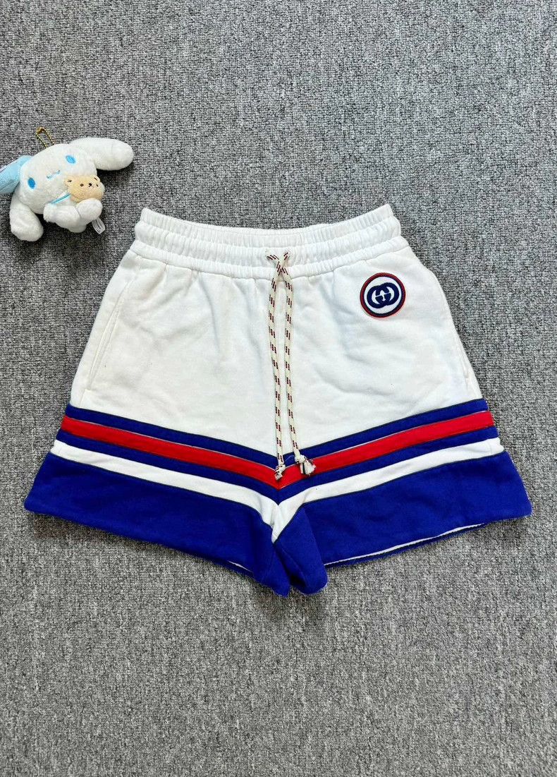 Gucci Gucci Size S White striped contrasting double G embroidered Size US 30 / EU 46 - 1 Thumbnail
