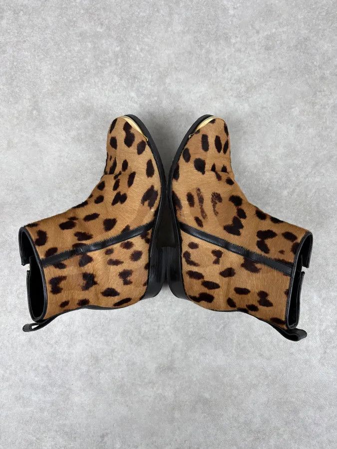 Balmain 2010s Balmain Leopard Print Fur Leather Boots Size US 7 / IT 37 - 5 Thumbnail
