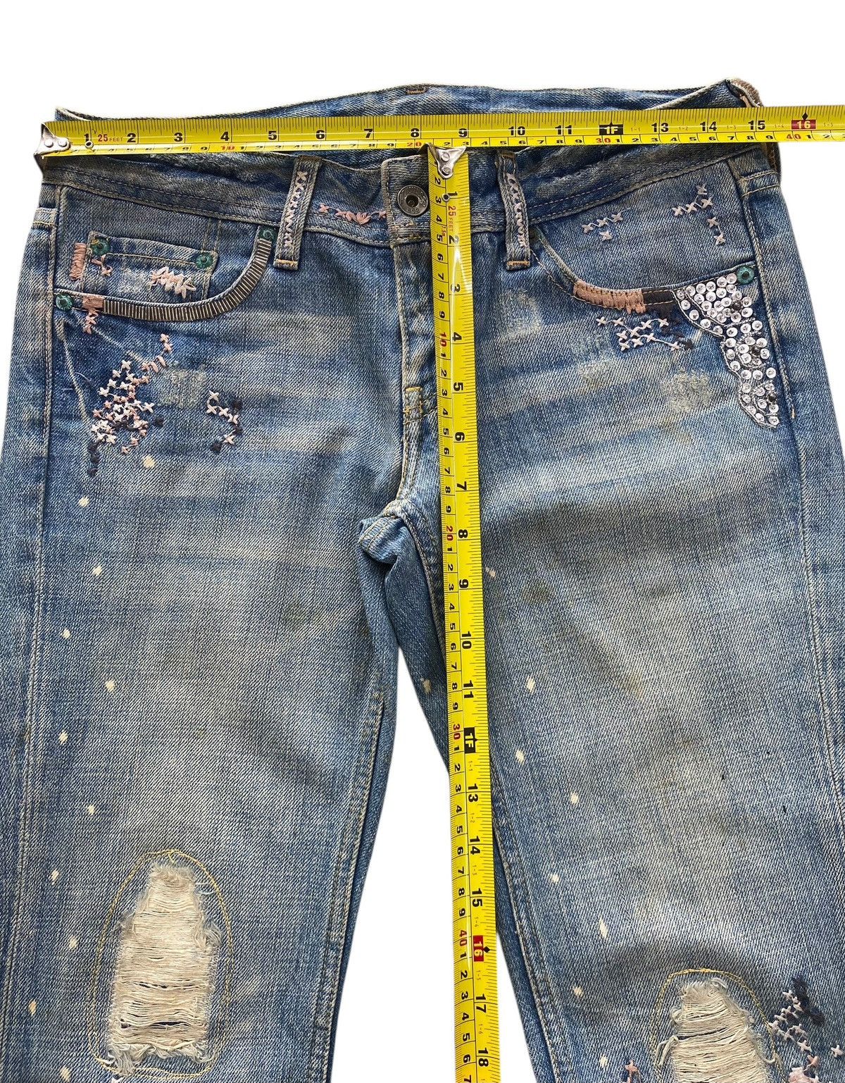 Levi's Levi’s Faded Blue Wash Patch Work Style Boot Cut Jeans Size 30" / US 8 / IT 44 - 6 Thumbnail