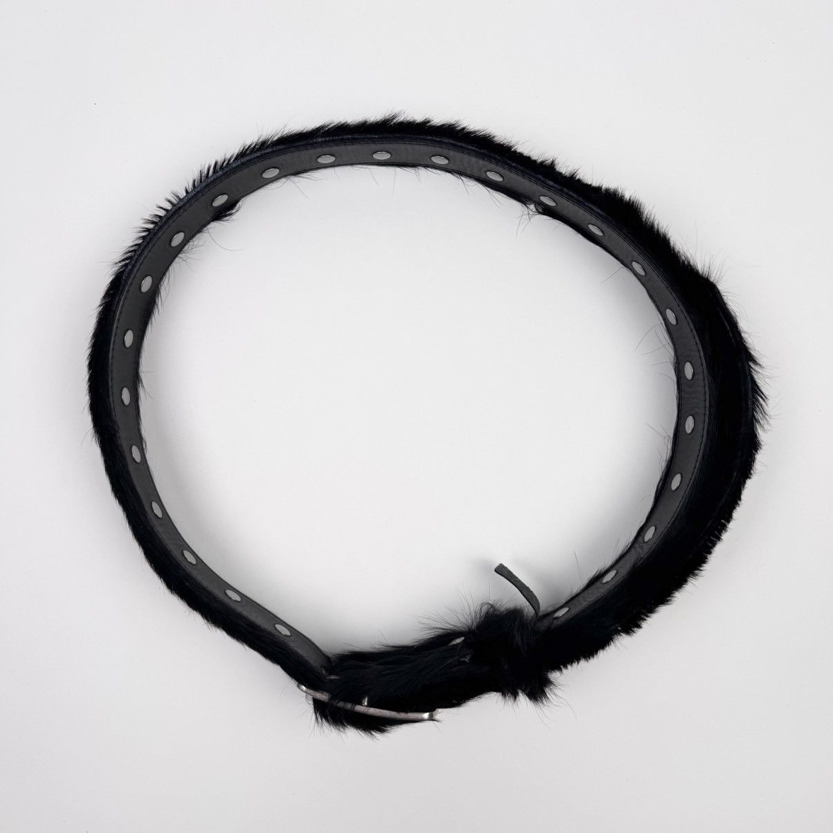 Dries Van Noten Dries Van Noten FW2022 Black Studded Fur Belt Size ONE SIZE - 5 Thumbnail