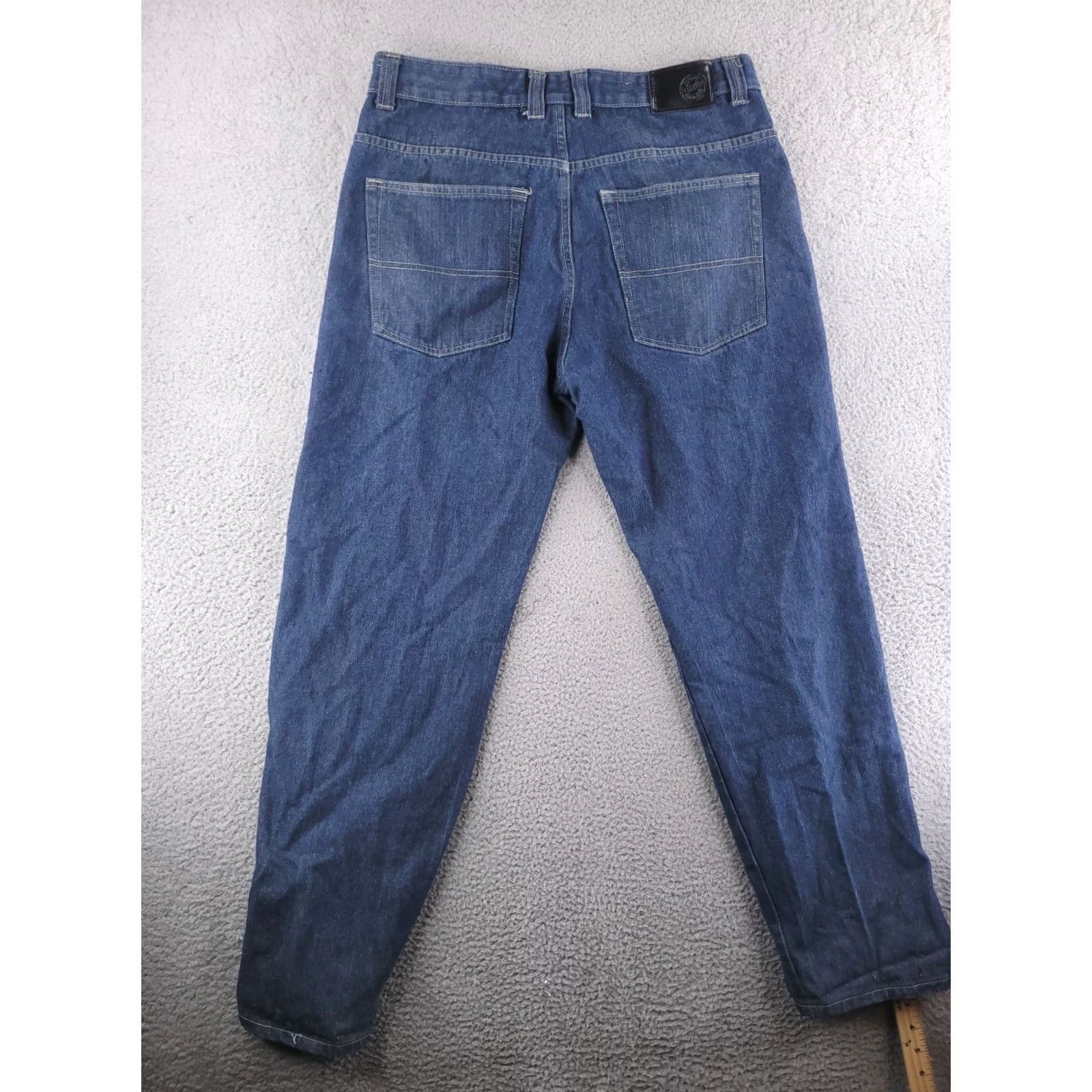 Denime 3% Jeans Mens 36x32 Blue Denim Dark Straight Fit Mens Jeans Regular 36 Blue Straight 90s Size US 36 / EU 52 - 7 Thumbnail