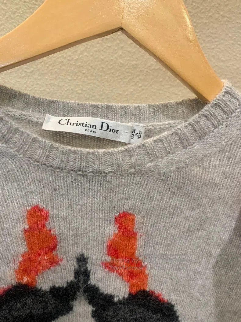 Dior Dior Bee Embroidery Gray Cashmere Sweater. Size US S / EU 44-46 / 1 - 5 Thumbnail