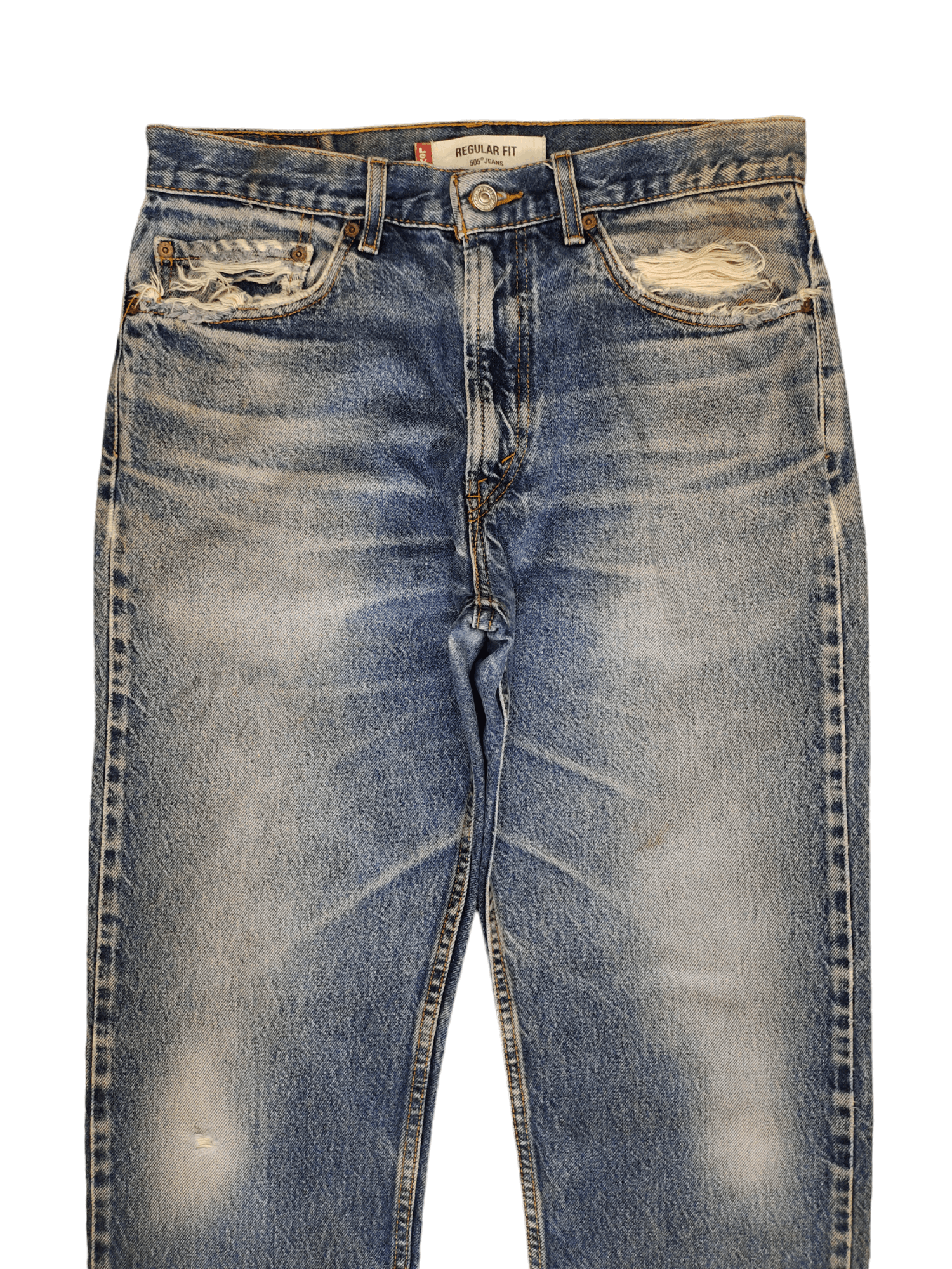 Levi's Size 32x29 Vintage Levis 505 Regular Fit Jeans Distressed Size US 32 / EU 48 - 2 Thumbnail