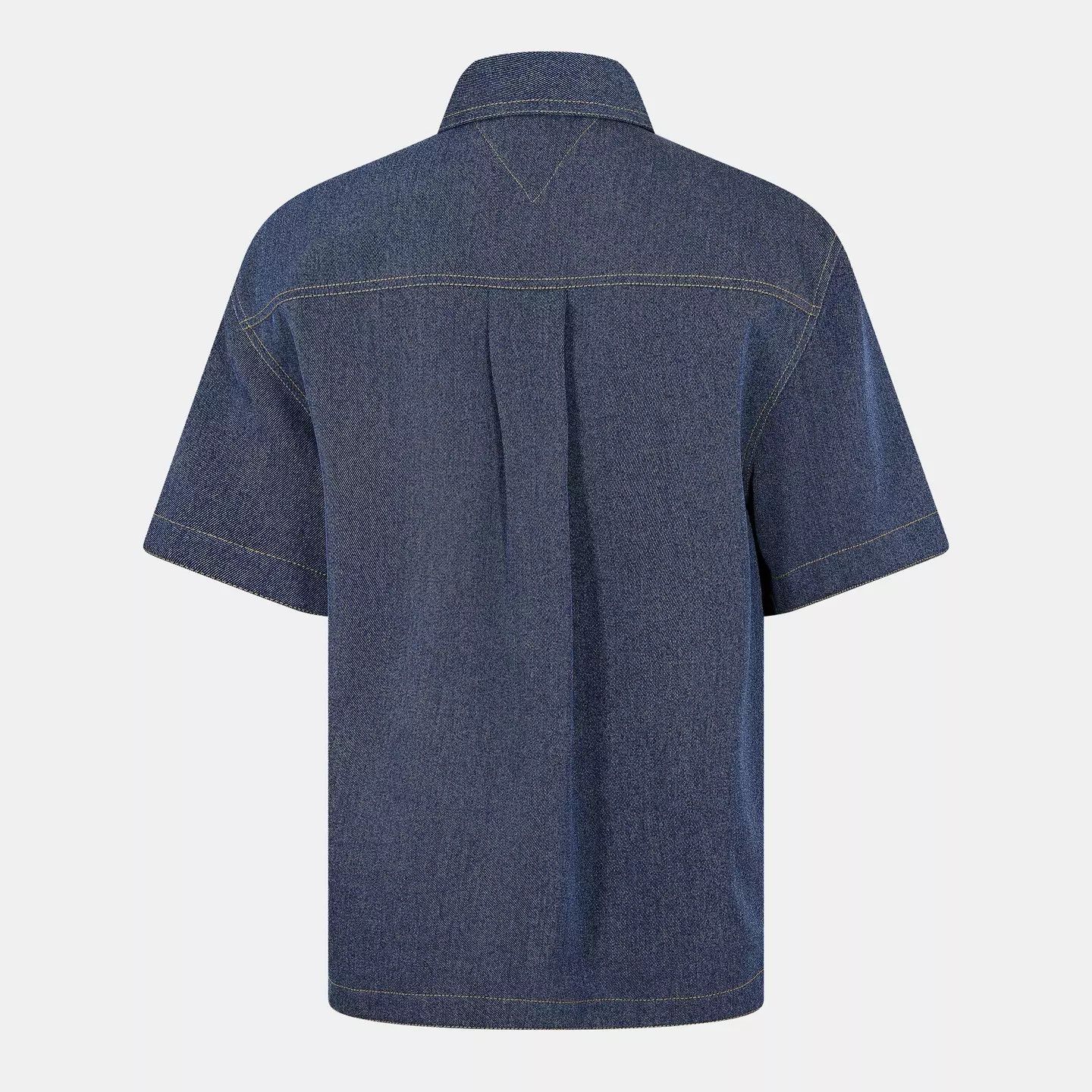 Bottega Veneta o1g2r1mq0426 Short Sleeve Plain Shirt in Blue Size US L / EU 52-54 / 3 - 2 Thumbnail