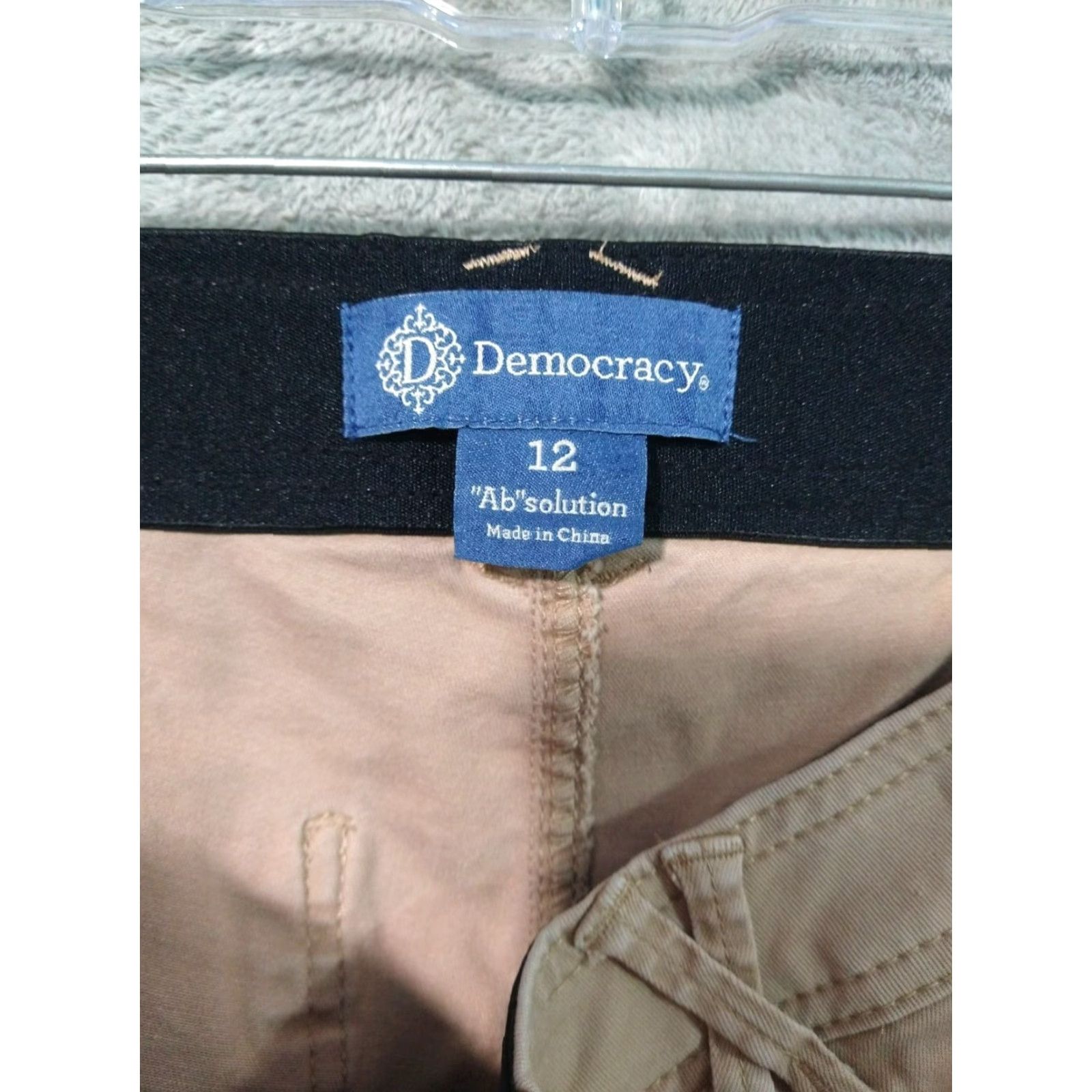 Vintage Democracy High Rise Cargo Pants Womens 12 Beige Utility Stretch Pockets Casual Size 34" / US 12 / IT 48 - 7 Thumbnail