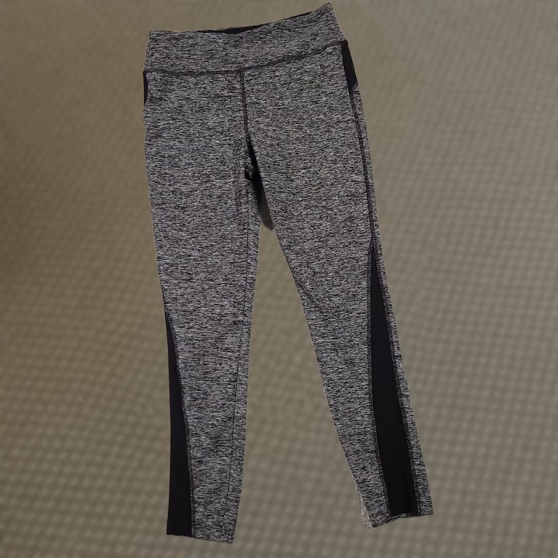 Vintage Fitz + Eddi Leggings Womens Small Gray Black High Waist Stretch Activewear Yoga Capris Size 28" / US 6 / IT 42 - 1 Thumbnail