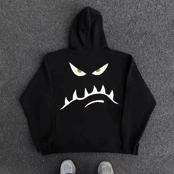 Japanese Brand Vintage Street Hip Hop Fun Design Hooded Sweatshirt Size US L / EU 52-54 / 3 - 1 Thumbnail