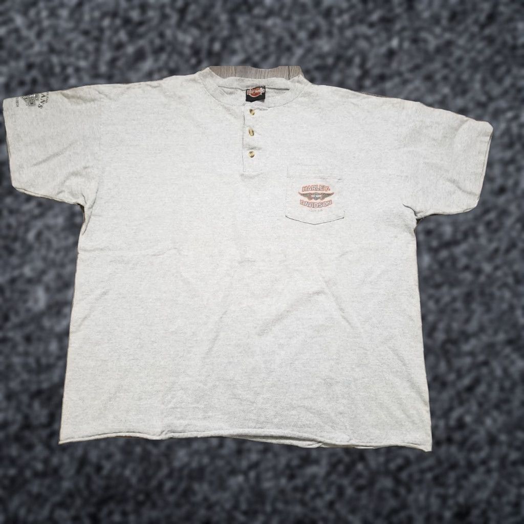 Harley Davidson VINTAGE Harley-Davidson T-Shirt Men 2XL Short Sleeve Gray Eagle Logo Biker Motorcycle Made in USA Size US XXL / EU 58 / 5 - 1 Thumbnail