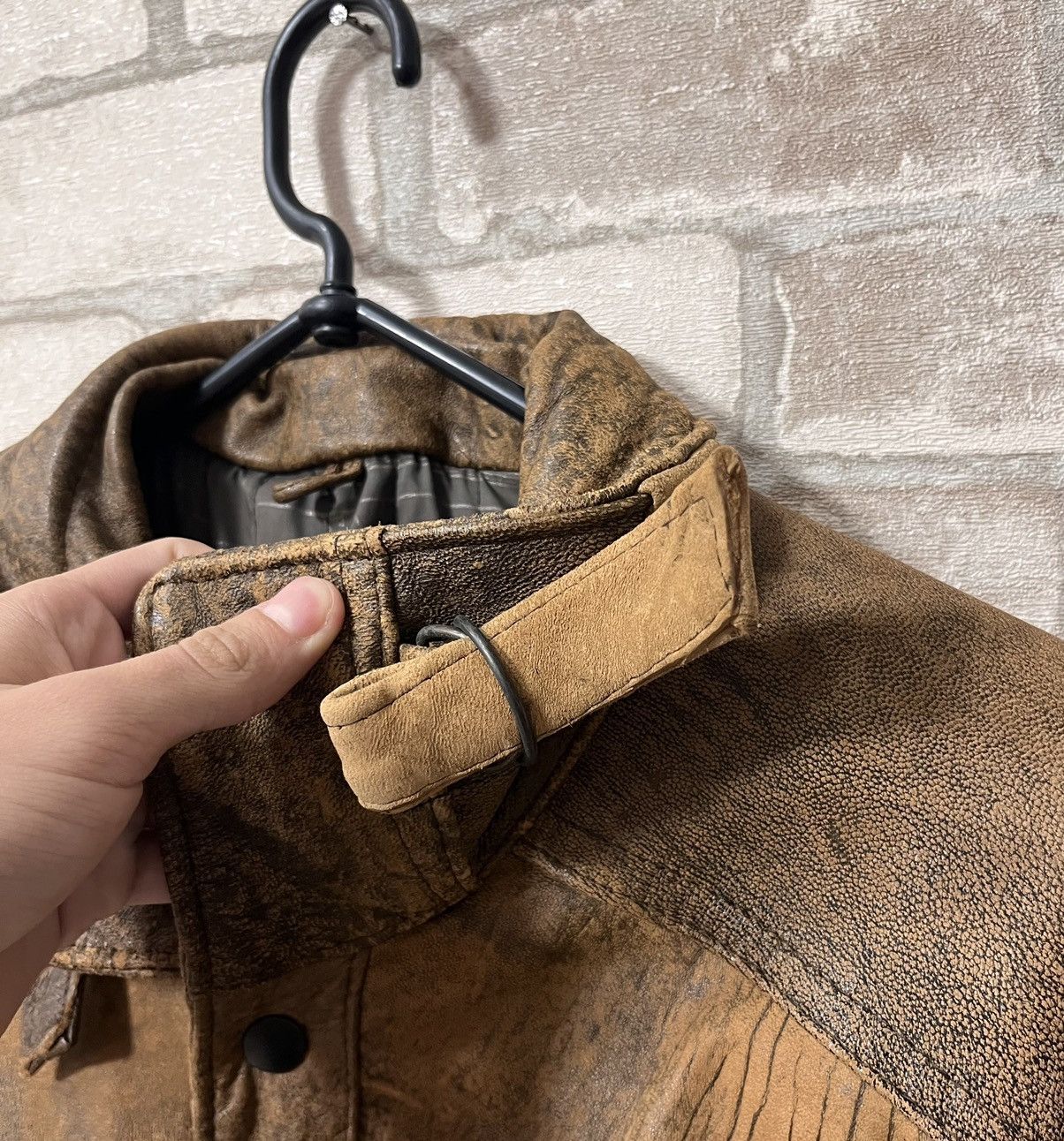 Genuine Leather × Vintage 🔥Vintage 90s Avantgarde Genuine Leather Jacket Size US XL / EU 56 / 4 - 7 Thumbnail
