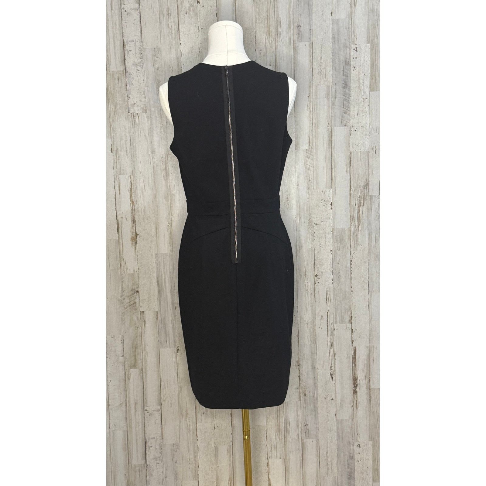 Loft LOFT Petite Black Sleeveless Sheath Dress Size 6 Knee Length Size M / US 6-8 / IT 42-44 - 5 Thumbnail