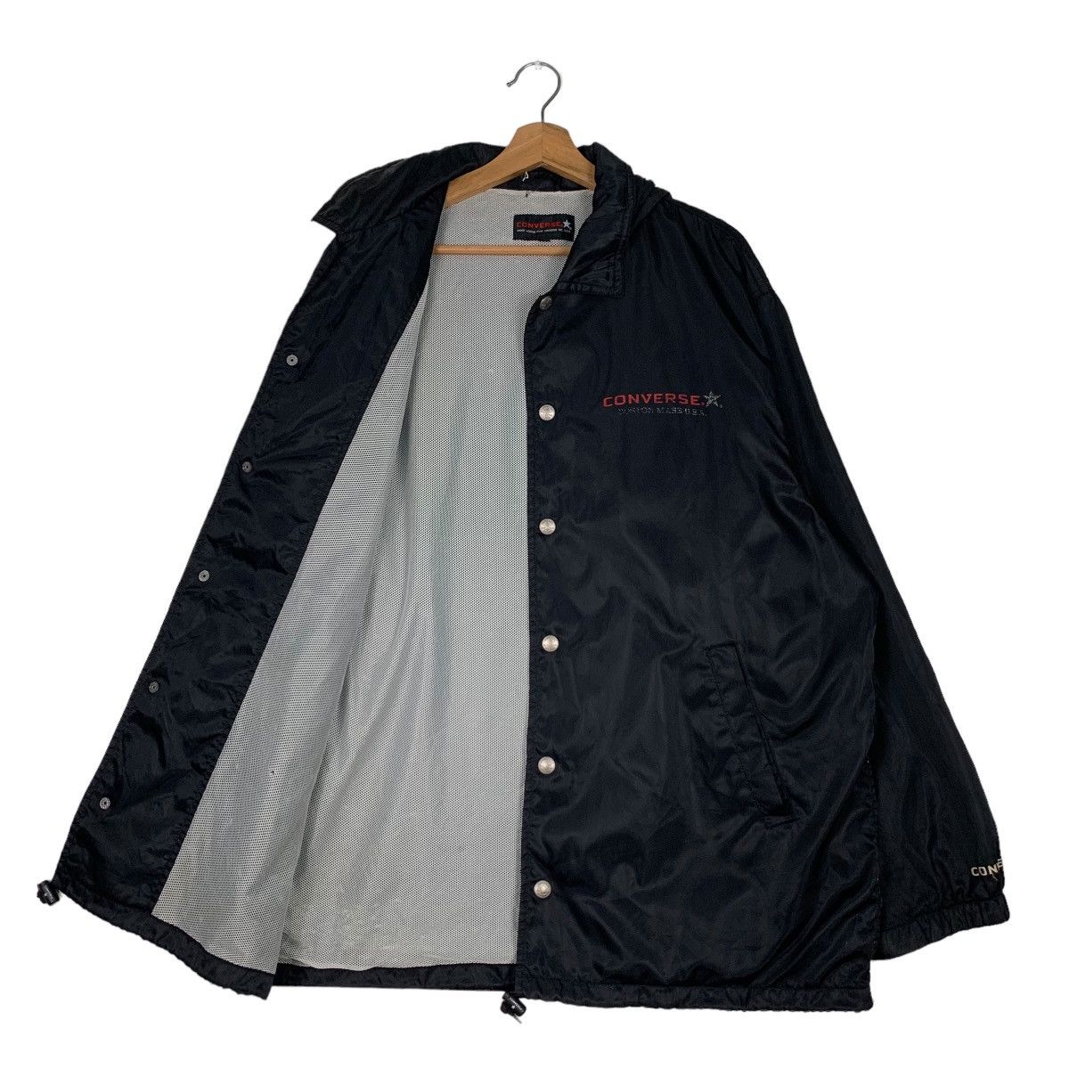 Converse 90's CONVERSE Big Logo Hooded Coach Jacket #0831-C37 Size US L / EU 52-54 / 3 - 9 Thumbnail