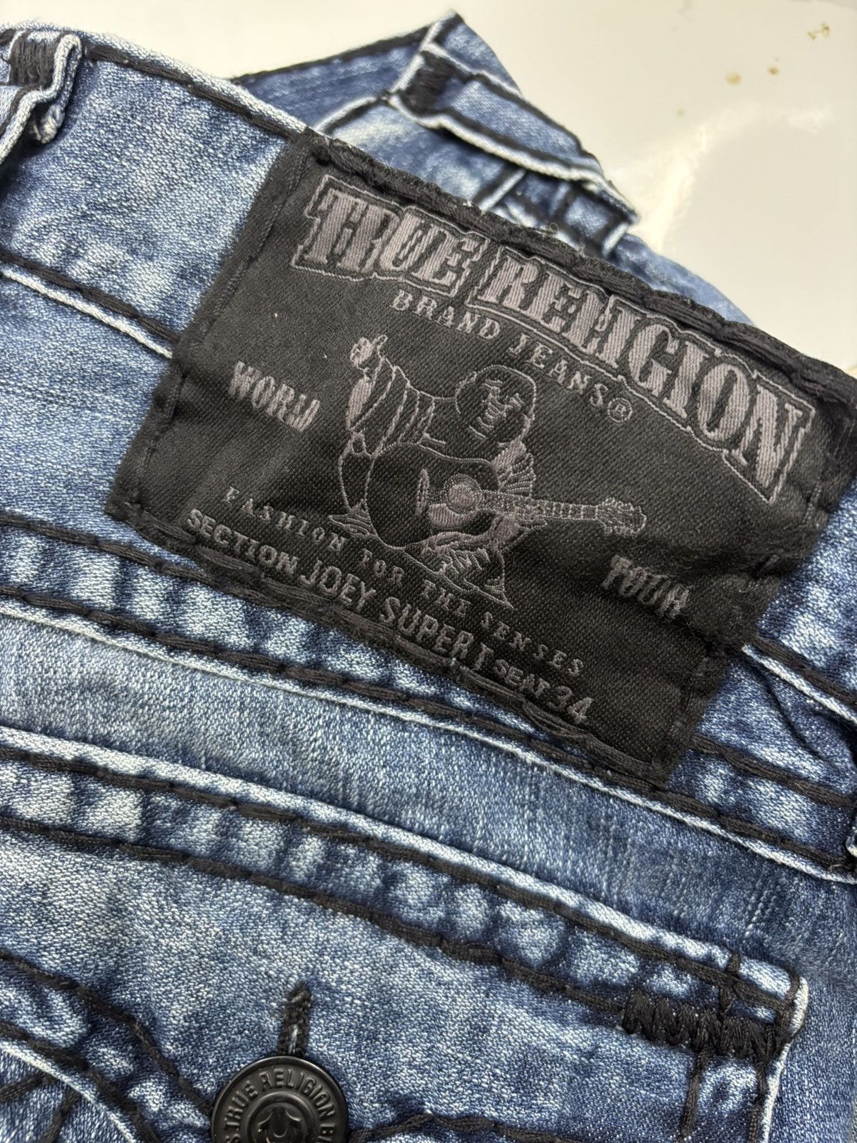 Hysteric Glamour × True Religion TRUE RELIGION Joey Super T Flared Jeans Distressed Denim Size US 30 / EU 46 - 9 Thumbnail
