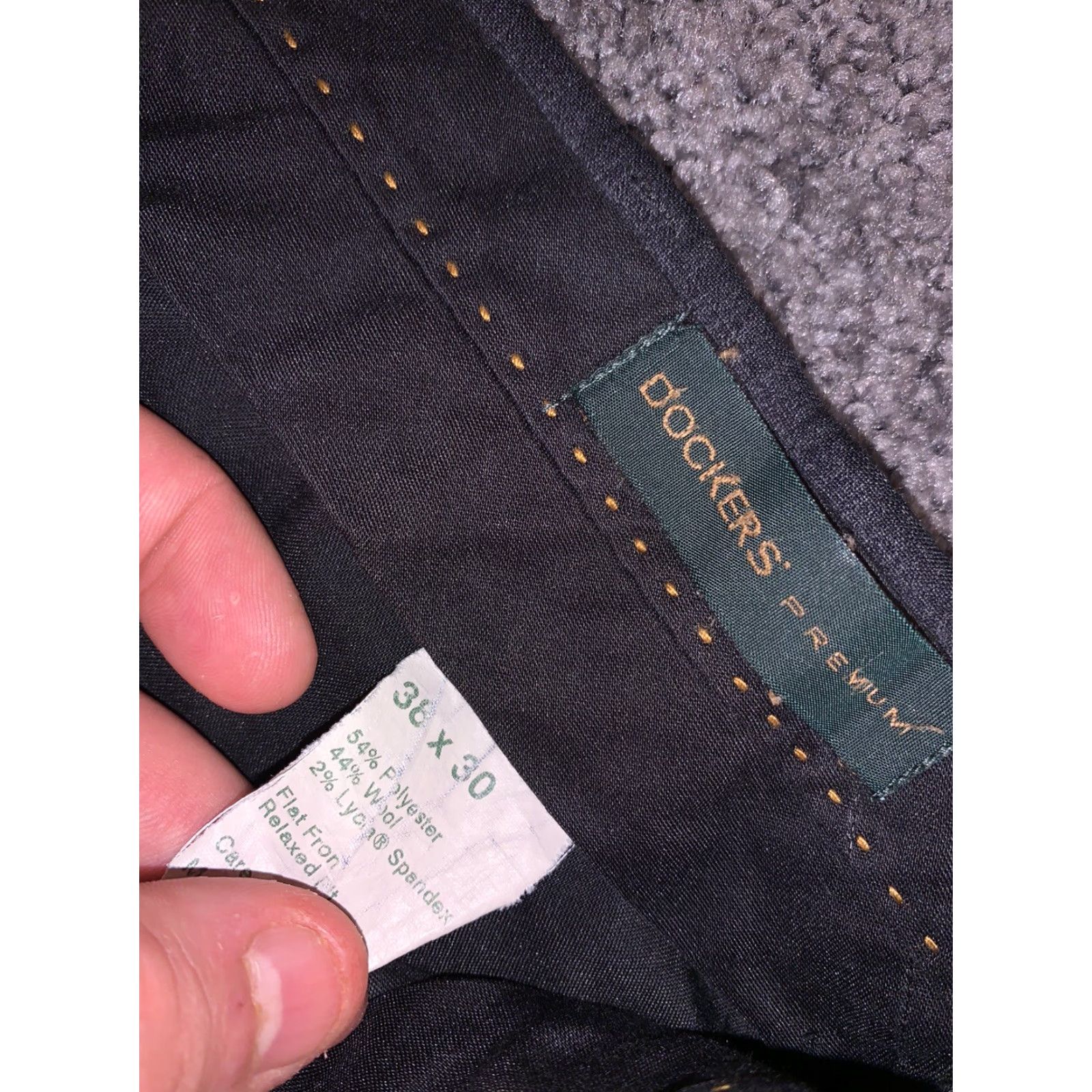 Dockers Dockers Premium Black Cuffed Hem FLAT FRONT Dress Pants 38x30 Men Size US 38 / EU 54 - 3 Thumbnail