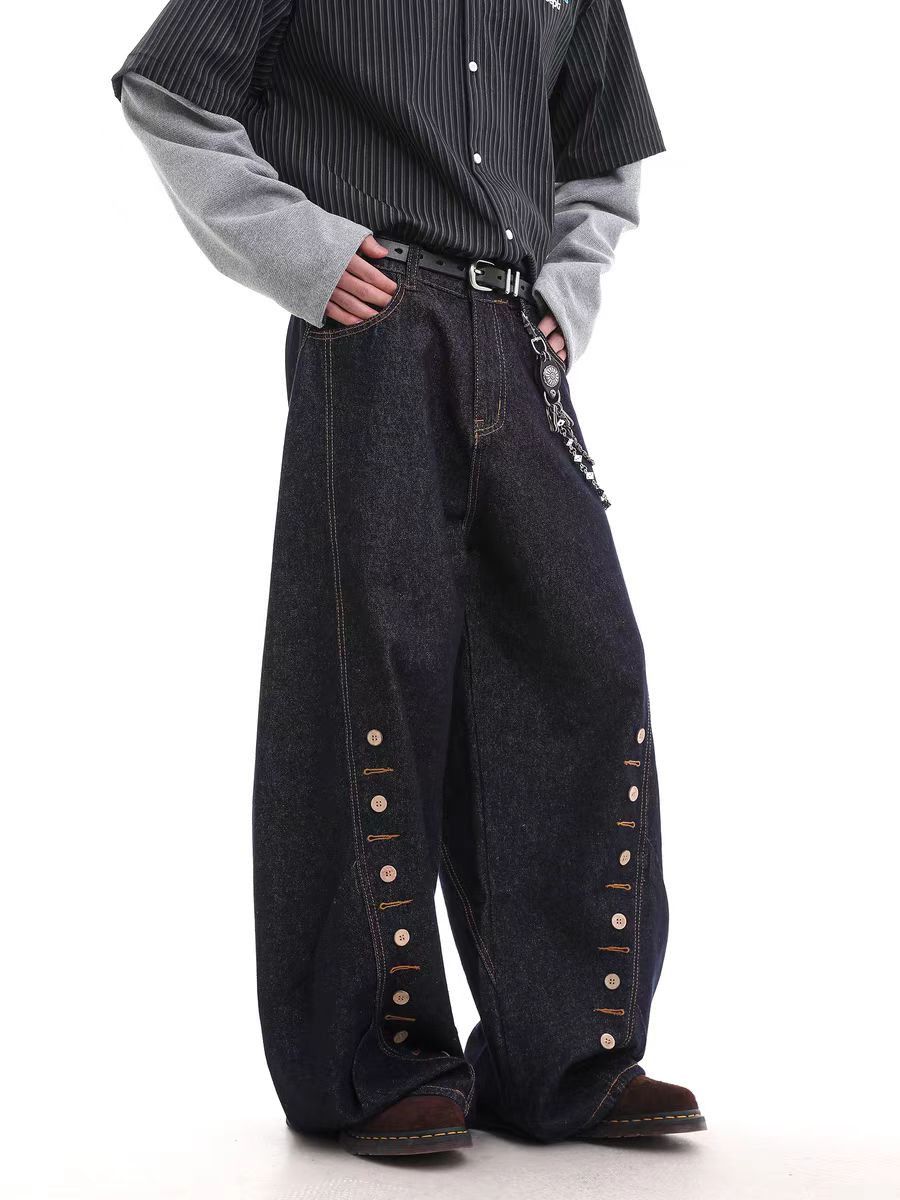 Jean Loose-fitting black button-fly jeans Size US 32 / EU 48 - 2 Thumbnail