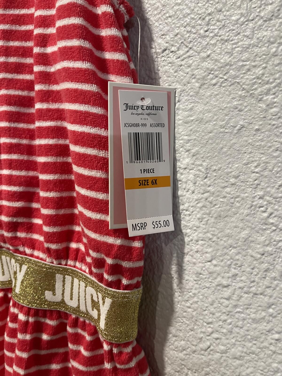 Juicy Couture Jeans Juicy Couture Girls' Hooded Romper Swimwear Size 6X Size ONE SIZE - 3 Thumbnail