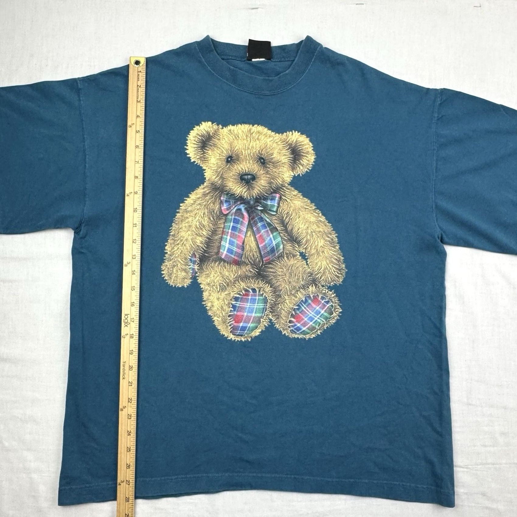 Vintage VINTAGE Teddy Bear T Shirt XL Blue Signal Mens Hipster 90s Graphic Size US XL / EU 56 / 4 - 4 Thumbnail