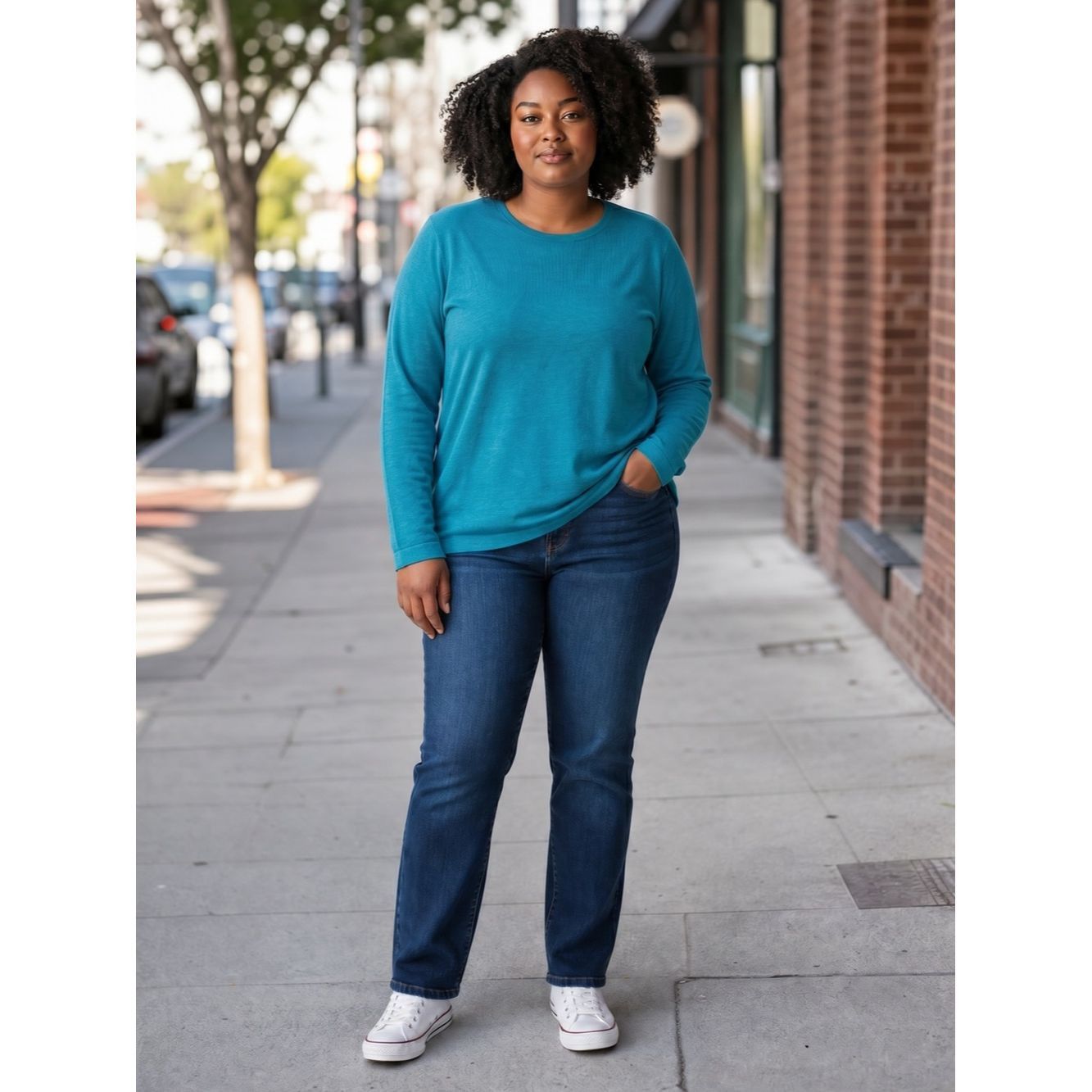 Other NWT New August Silk Teal Crew Scoop Neck Pullover In Cozy T Size XL / US 12-14 / IT 48-50 - 1 Thumbnail