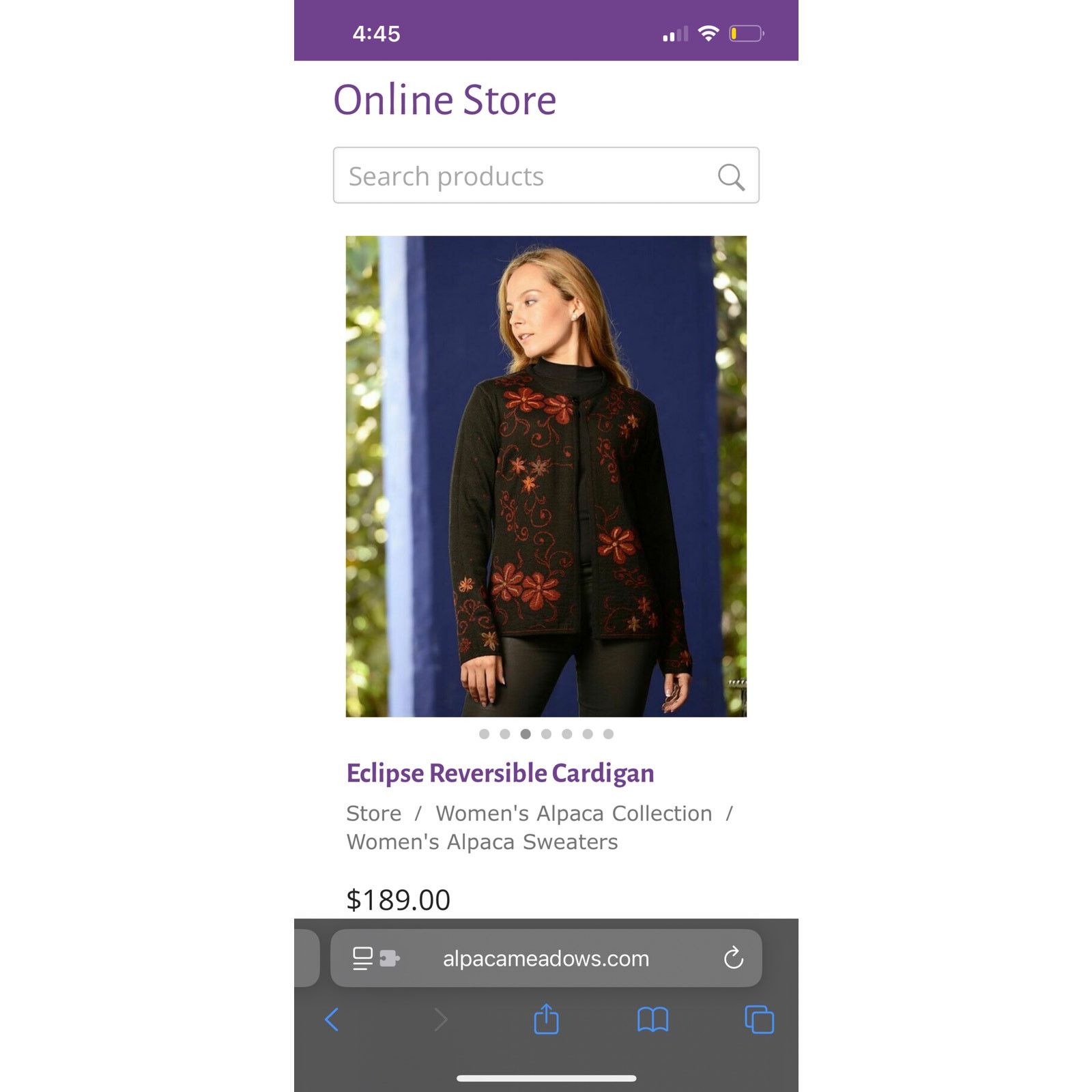 Other Alpaca Meadows Reversible Floral One Button Cardigan Size M / US 6-8 / IT 42-44 - 9 Thumbnail
