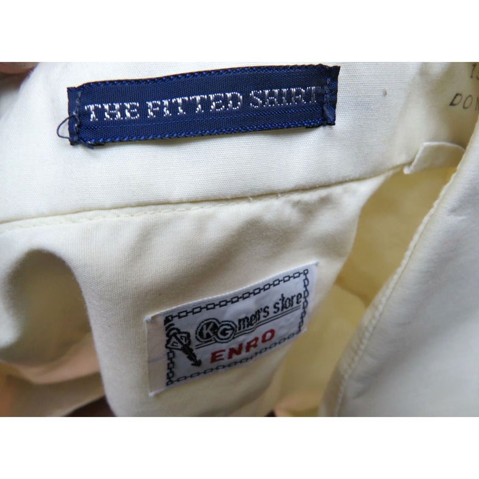 Vintage VINTAGE Men's Enro 15 Regular Dress Shirt Business Shirt Long Sleeve Yellow 1970s Mens Regular Size 15 Cotton Blend Style Size 40R - 5 Thumbnail