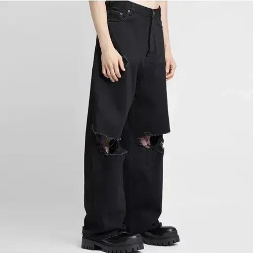 Other Y2K Washed Distressed Hole Baggy Jeans Size US 30 / EU 46 - 2 Thumbnail