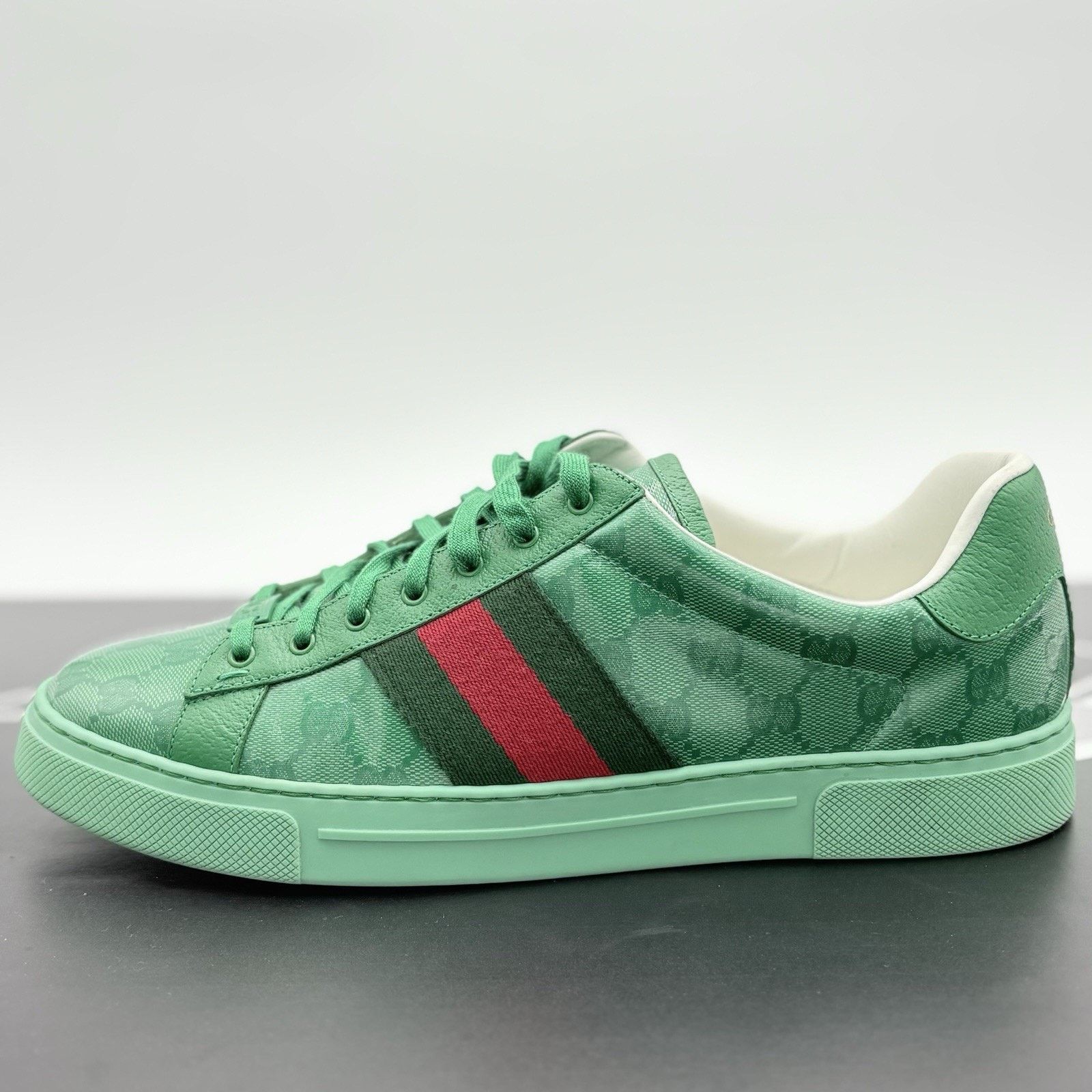 Gucci Gucci Ace GG Crystal Canvas ' Green ' | SUPER CLEAN! Size US 11 / EU 44 - 8 Thumbnail